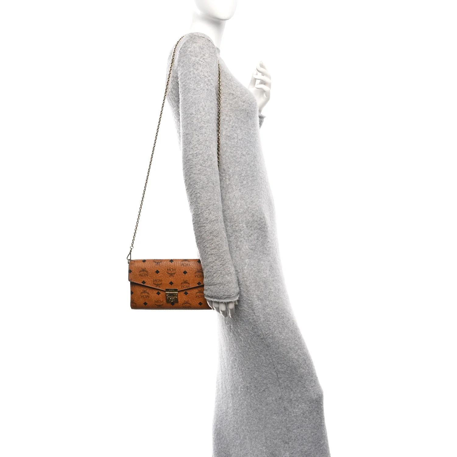 Visetos Medium Patricia Wallet On Chain Cognac - Image 3