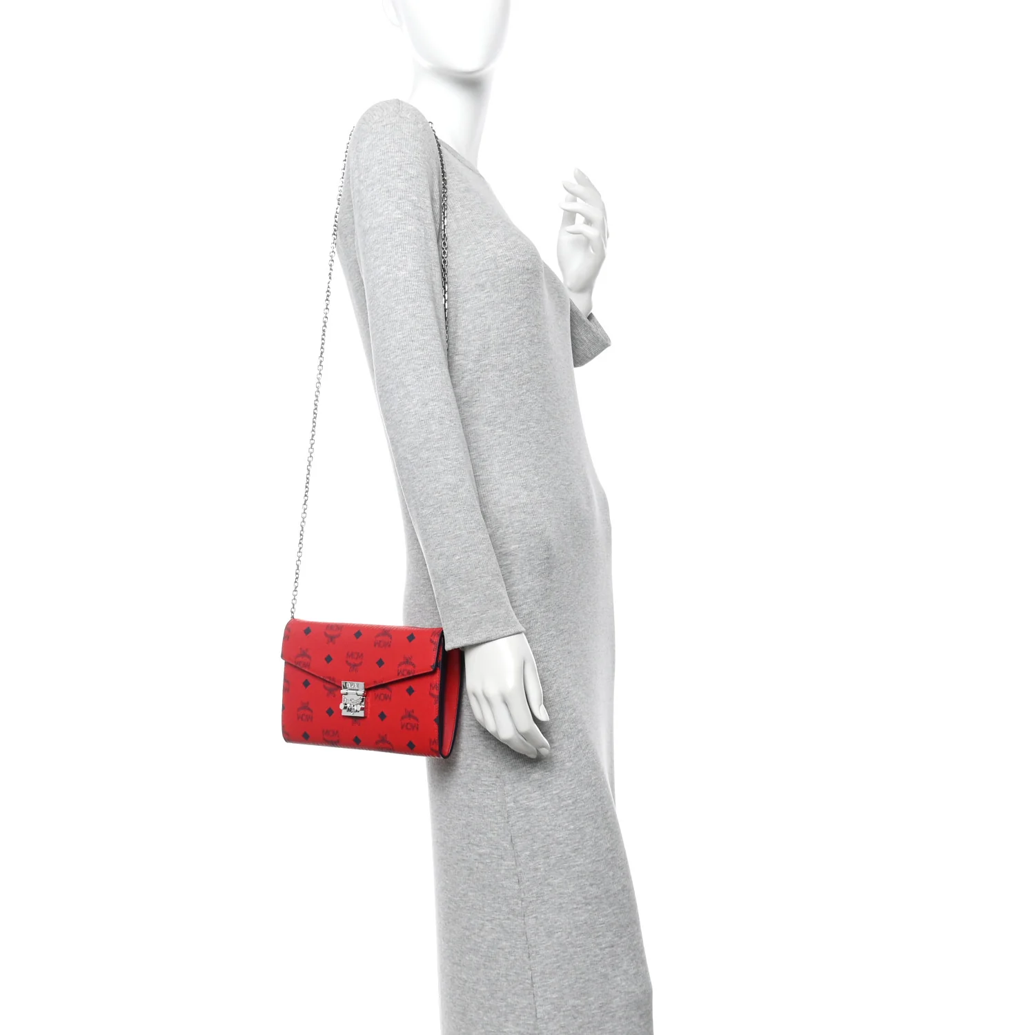Visetos Medium Patricia Wallet On Chain Ruby Red - Image 3