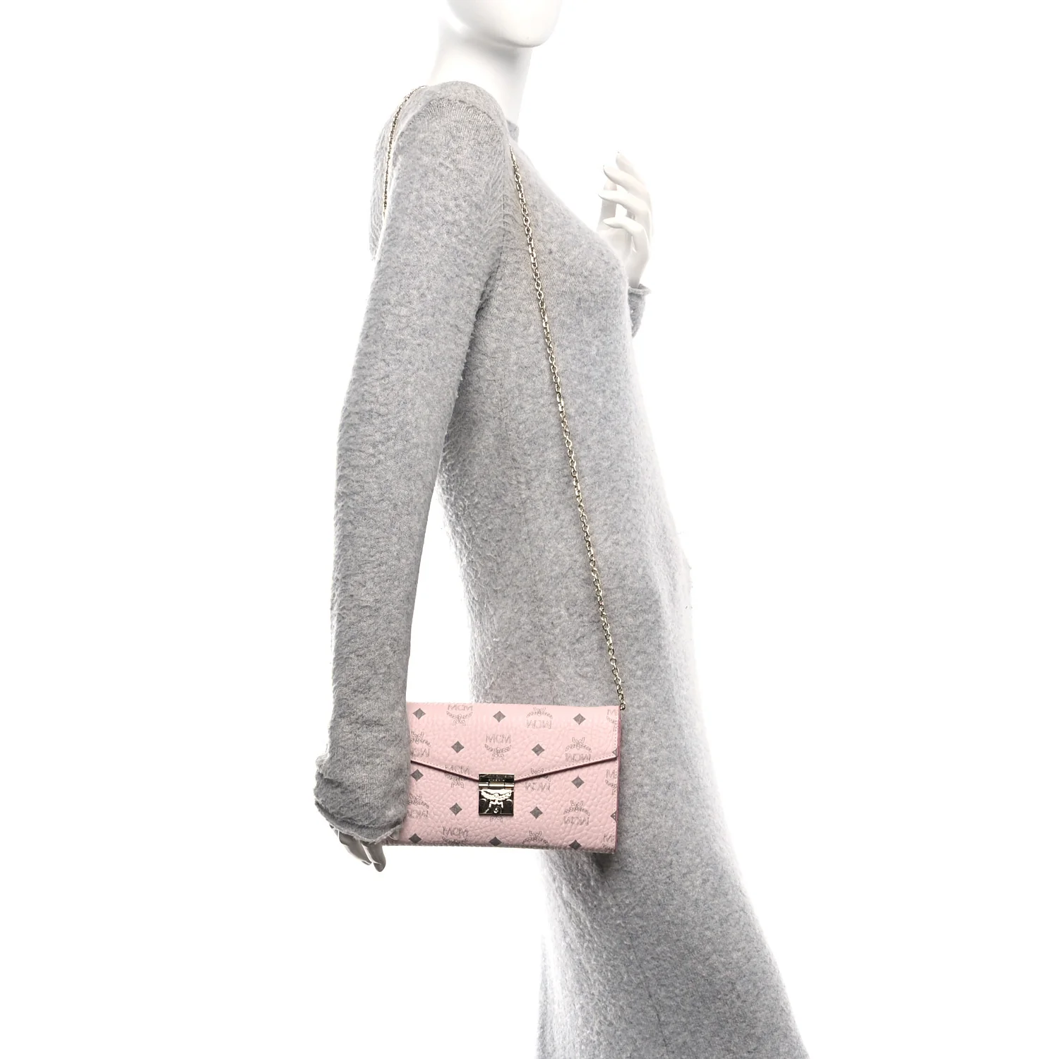 Visetos Medium Patricia Wallet On Chain Soft Pink - Image 2