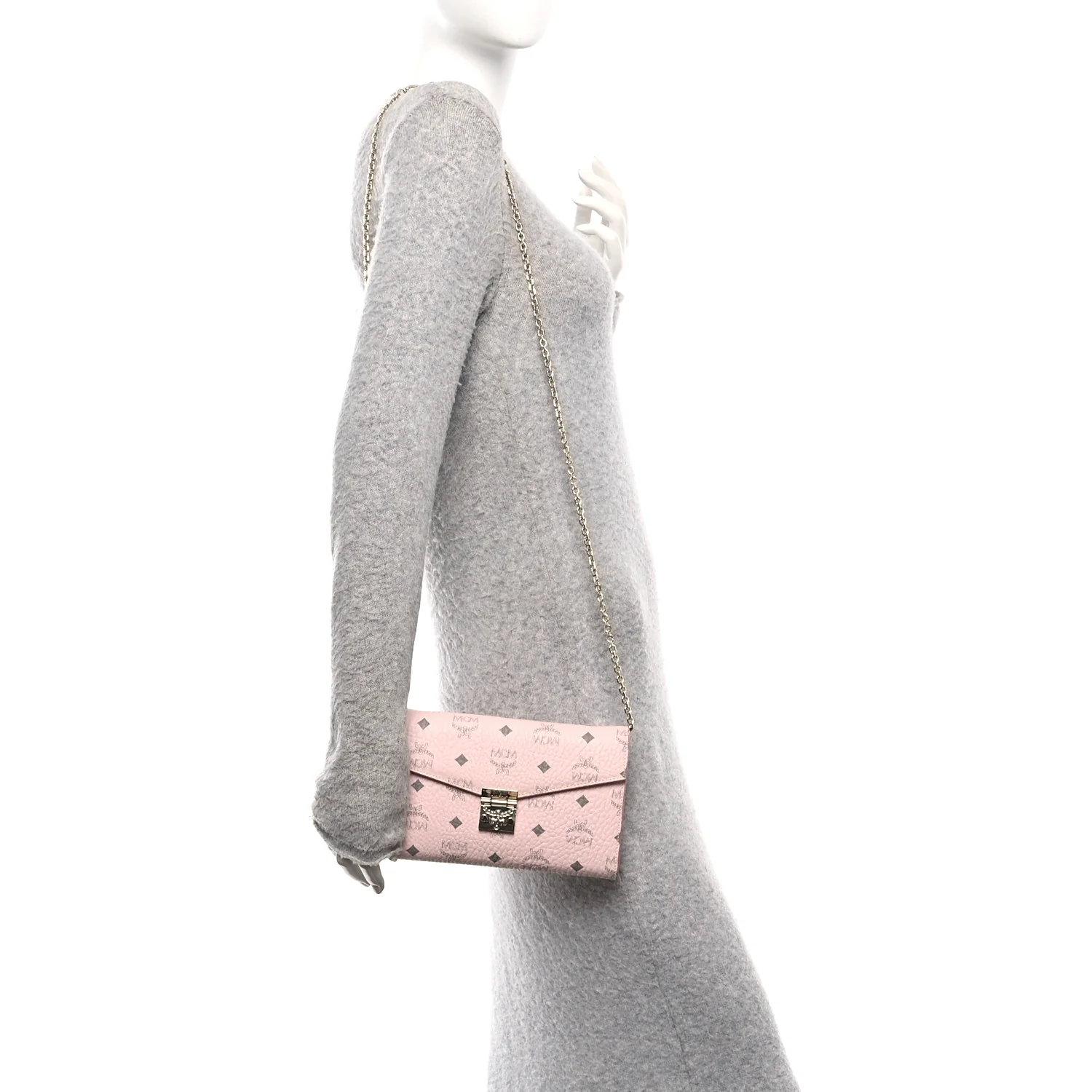 Visetos Medium Patricia Wallet On Chain Soft Pink - Image 2