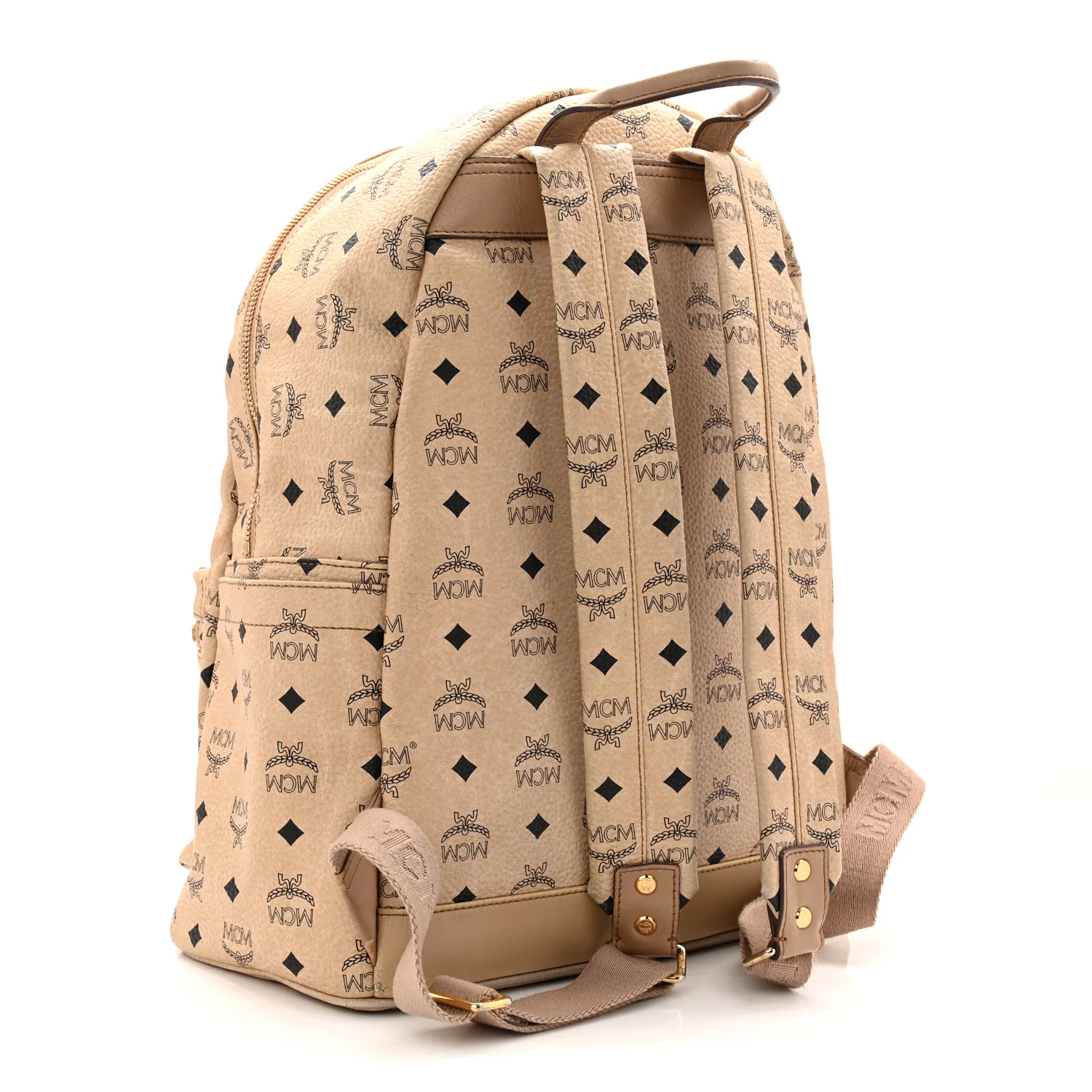 Visetos Medium Sprinkle Stud Stark Backpack Beige - Image 3