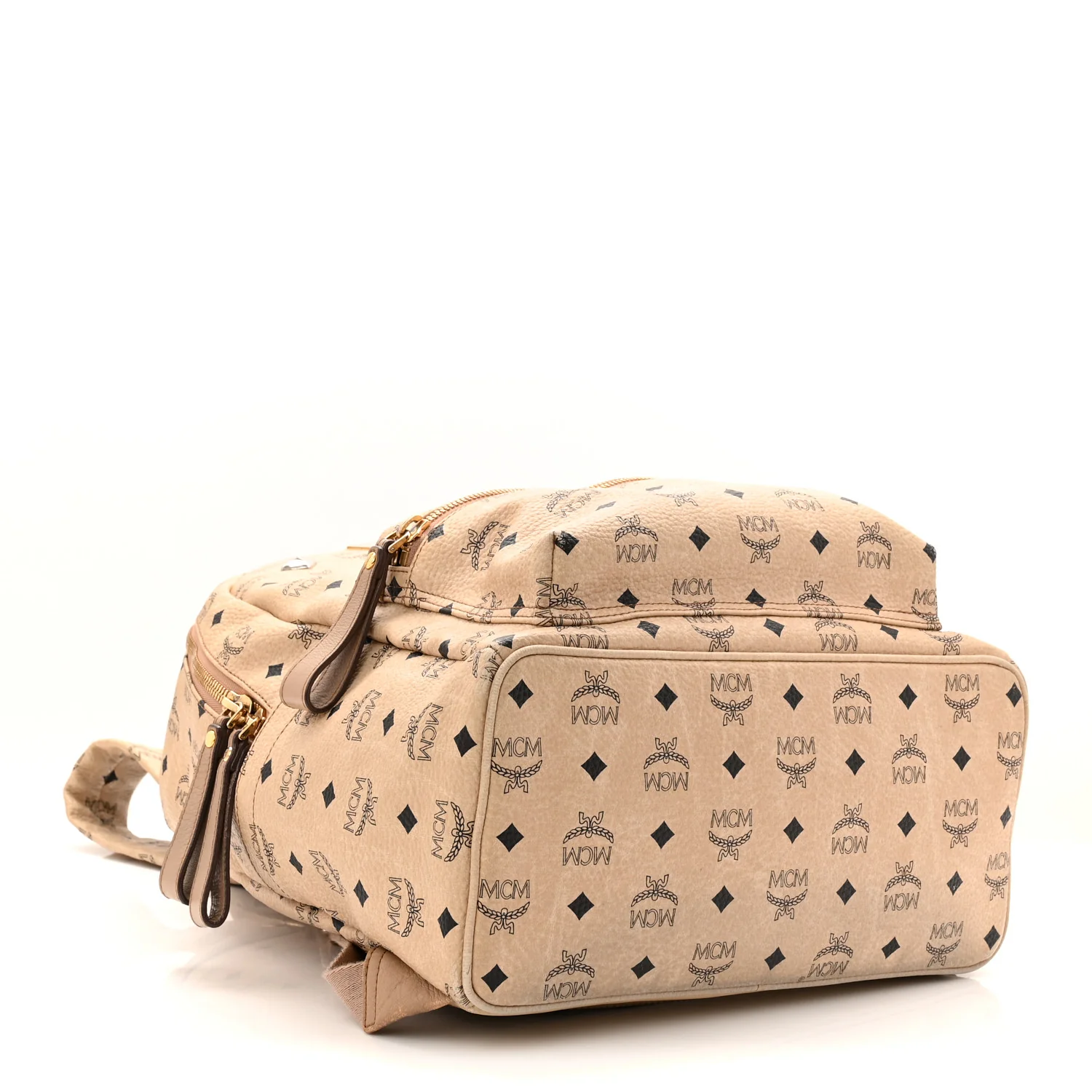 Visetos Medium Sprinkle Stud Stark Backpack Beige - Image 4