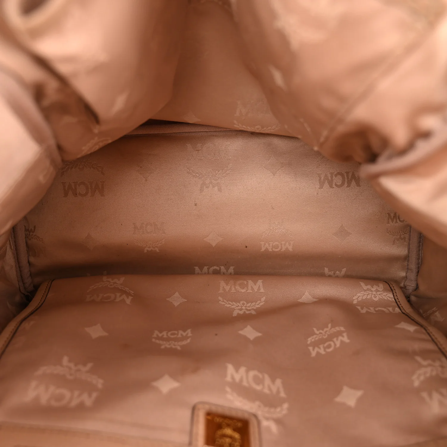 Visetos Medium Sprinkle Stud Stark Backpack Beige - Image 5