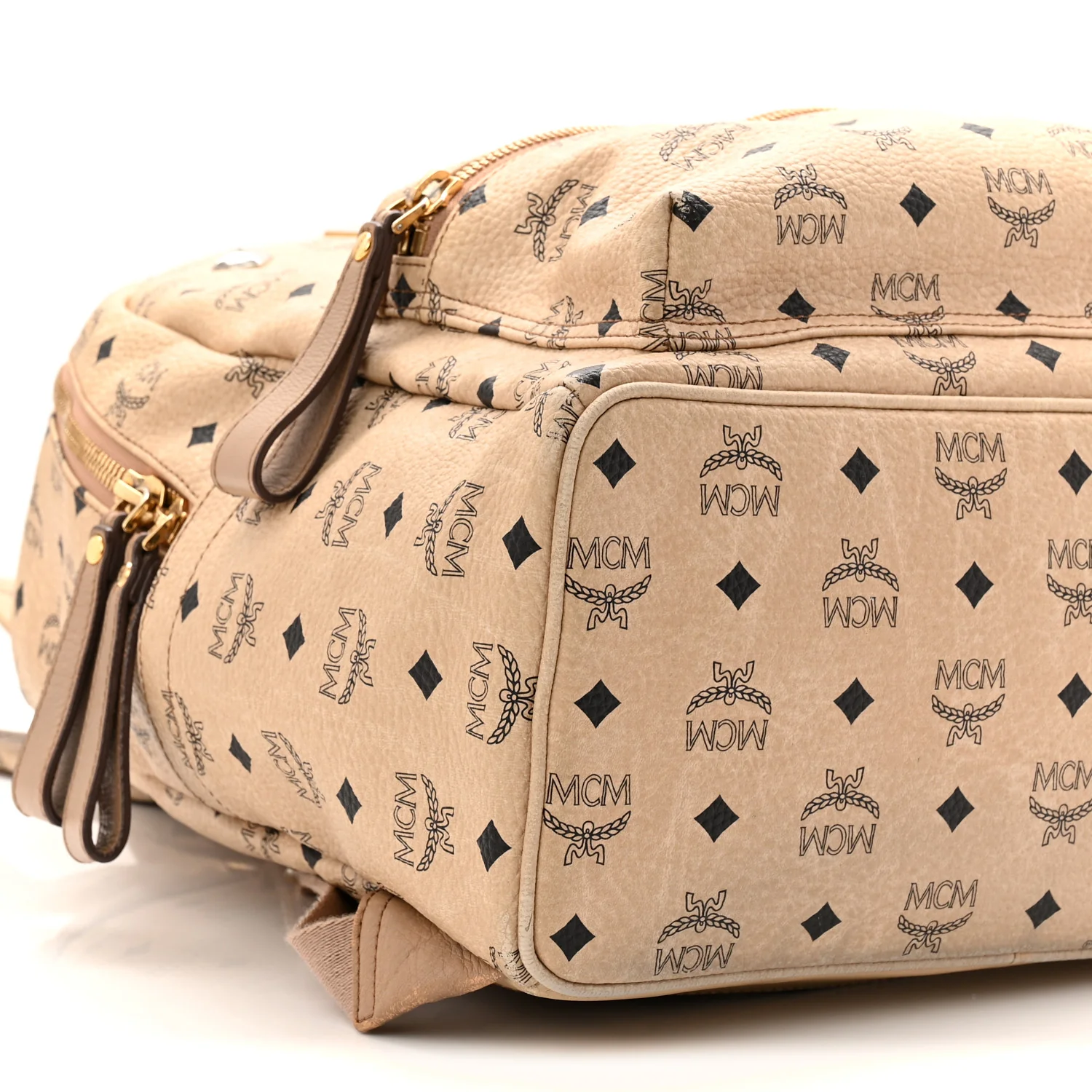 Visetos Medium Sprinkle Stud Stark Backpack Beige - Image 9