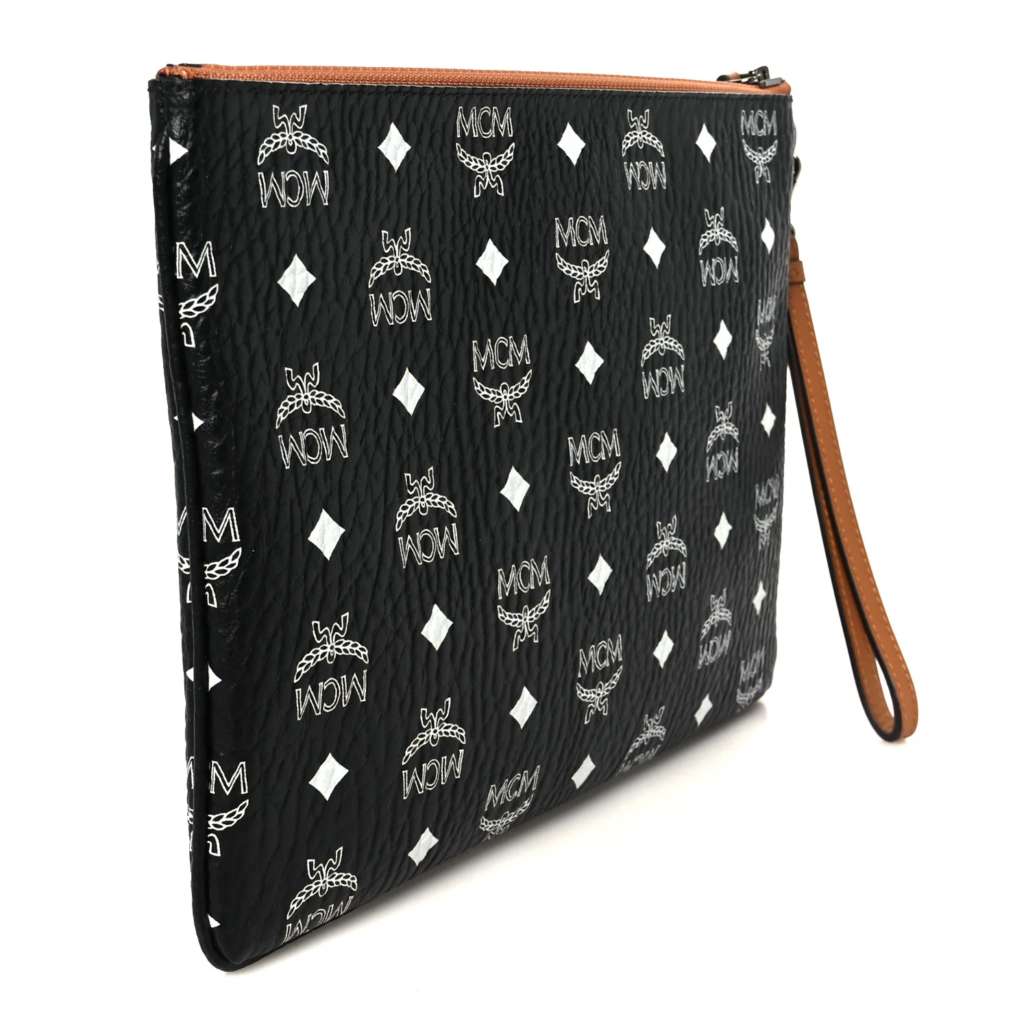 Visetos Medium Stark Wristlet Pouch Black Cognac - Image 3
