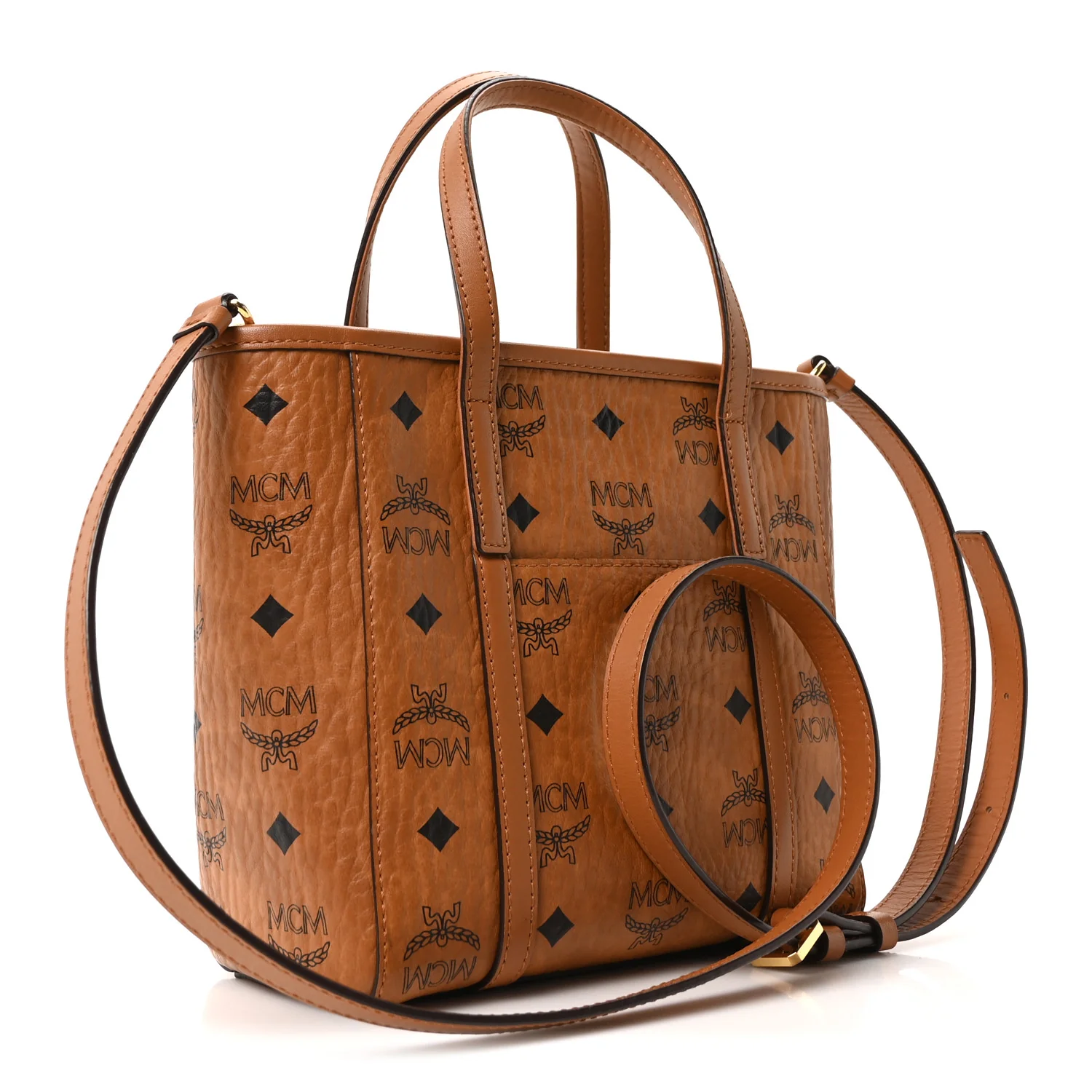 Visetos Mini Toni Shopper Tote Cognac - Image 3