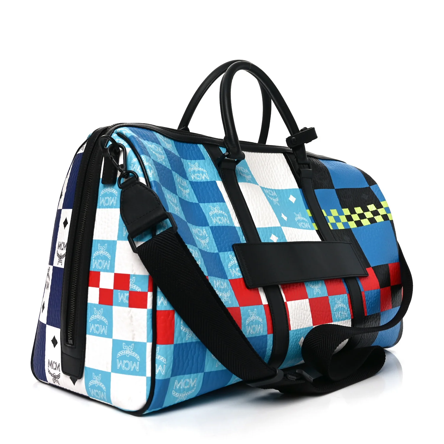 Visetos Ottomar Checkerboard Weekender Duffle Bag Blue Multicolor - Image 2