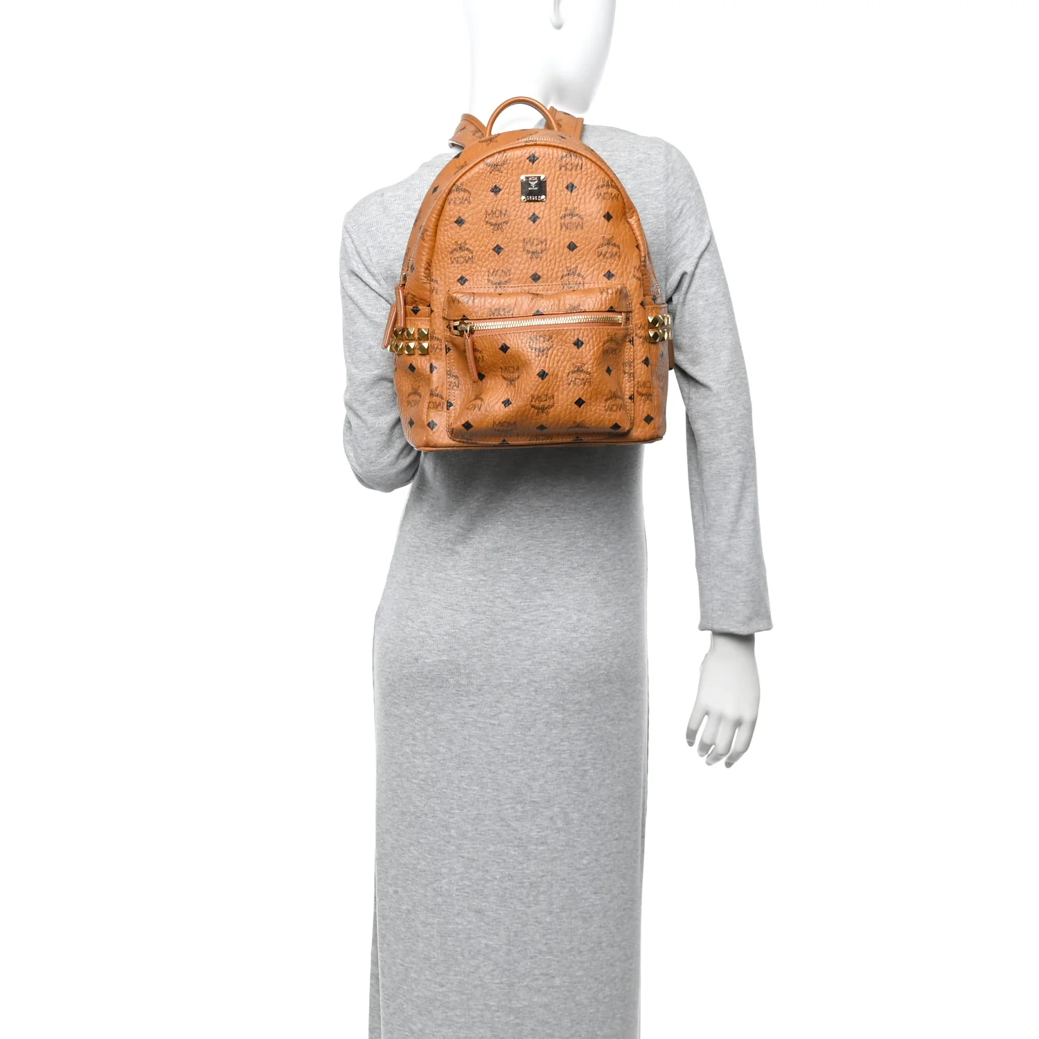 Visetos Small Side Stud Stark Backpack Cognac - Image 2