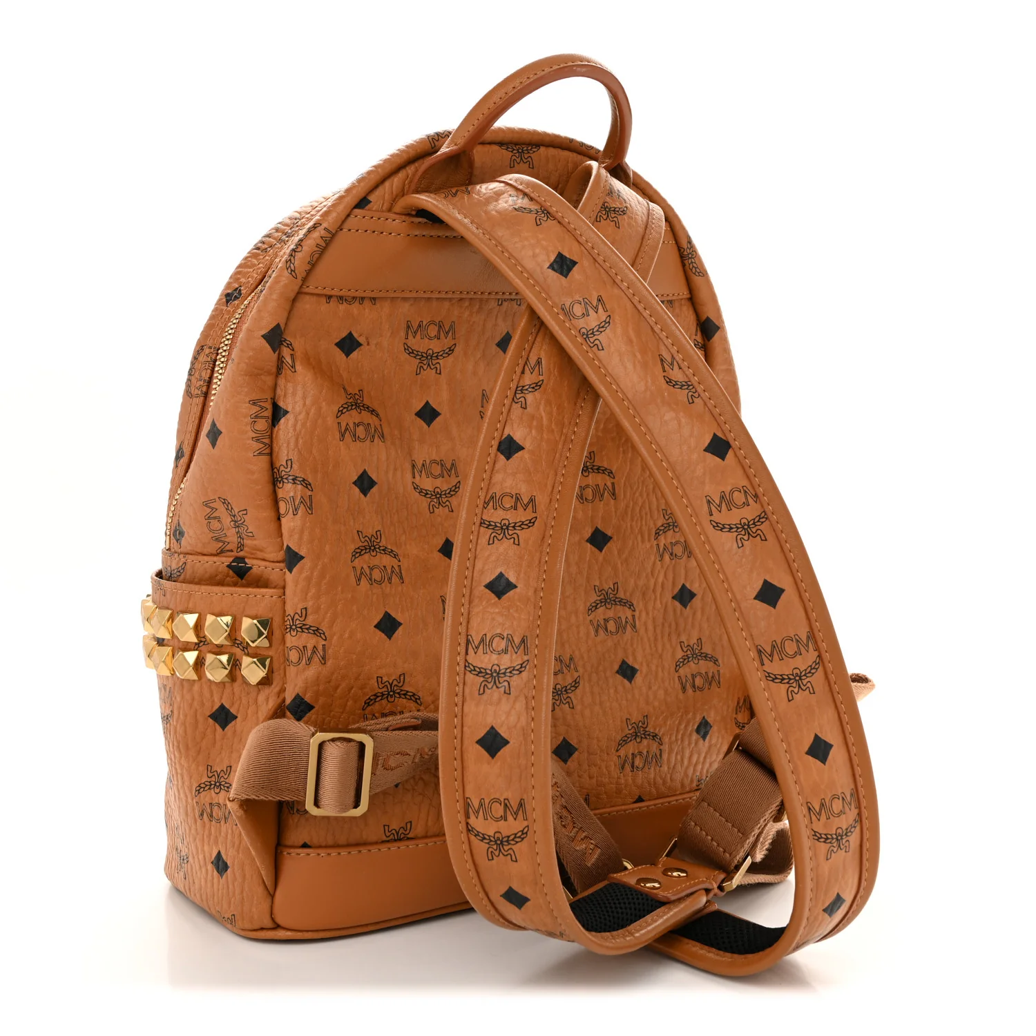 Visetos Small Side Stud Stark Backpack Cognac - Image 3