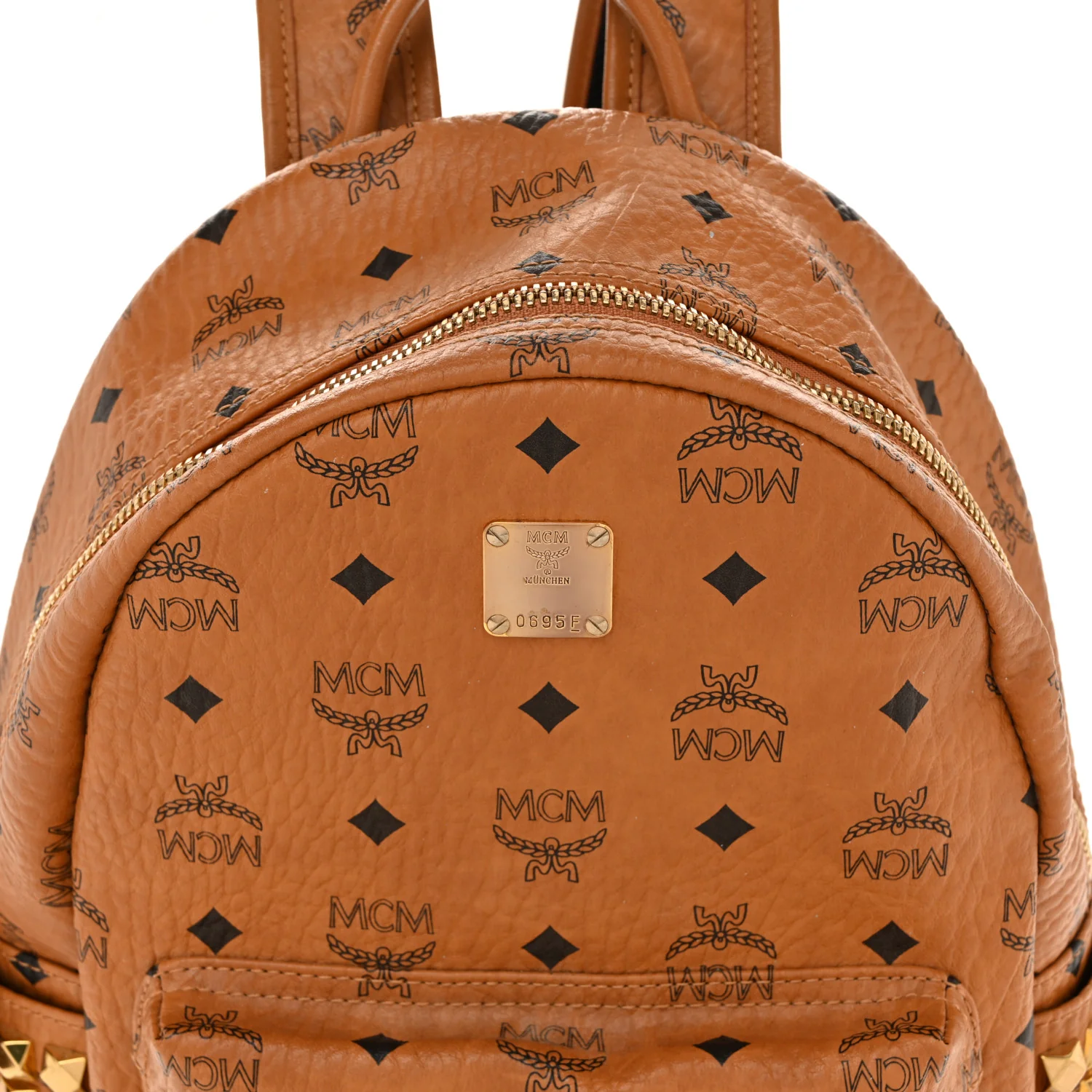 Visetos Small Side Stud Stark Backpack Cognac - Image 7