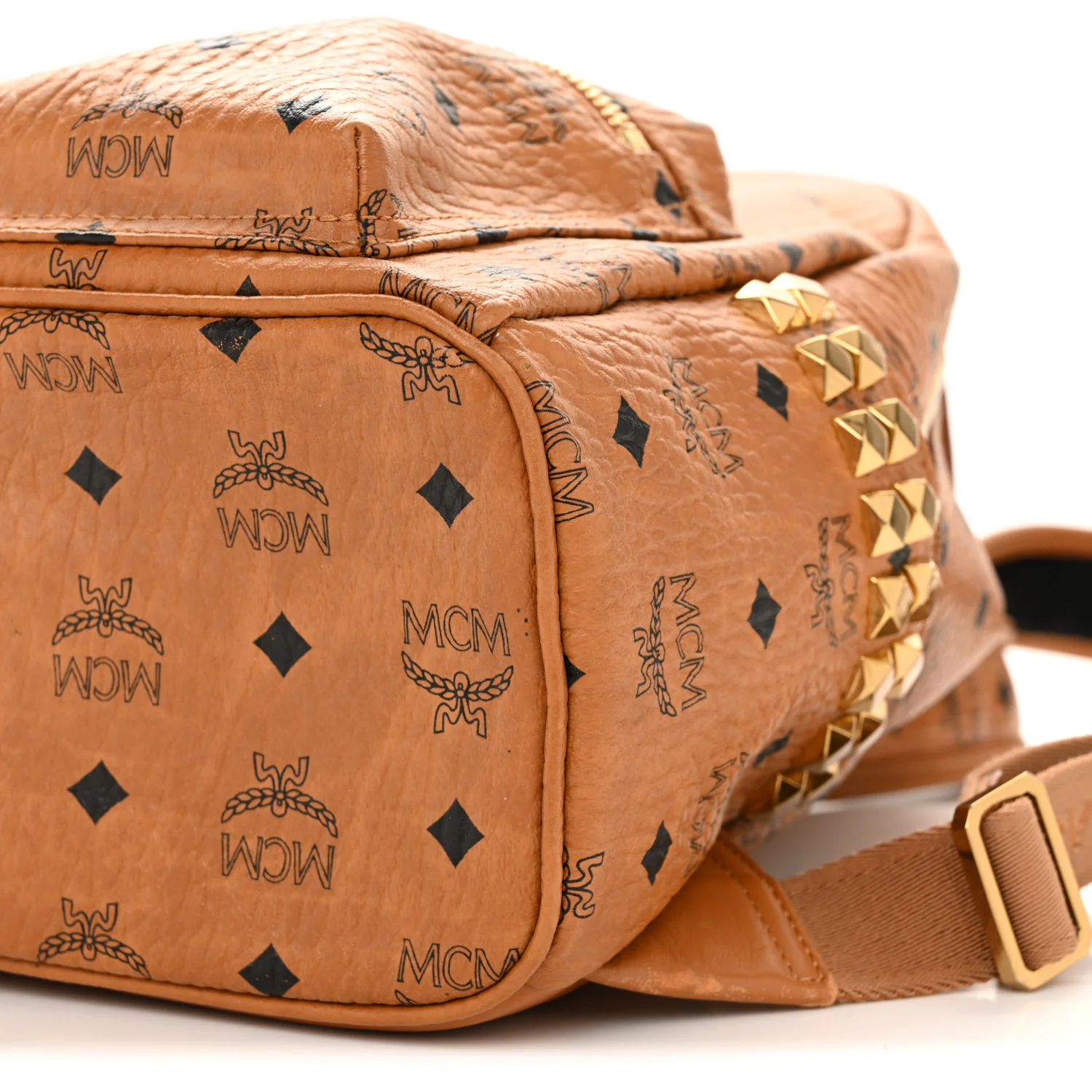 Visetos Small Side Stud Stark Backpack Cognac - Image 9