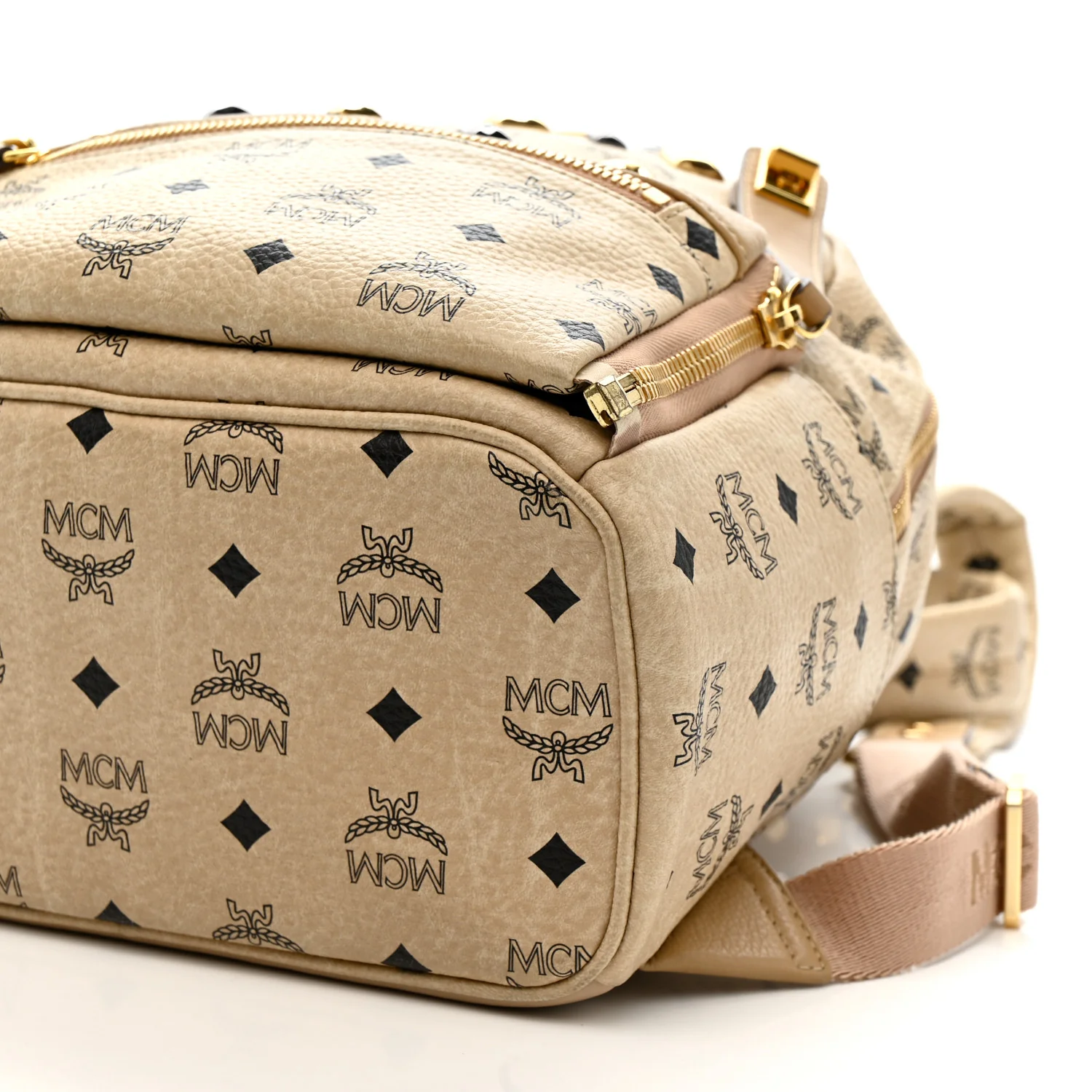 Visetos Studded Small Dual Stark Backpack Beige - Image 10