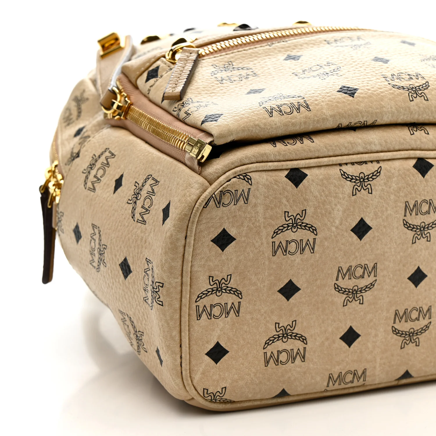 Visetos Studded Small Dual Stark Backpack Beige - Image 9