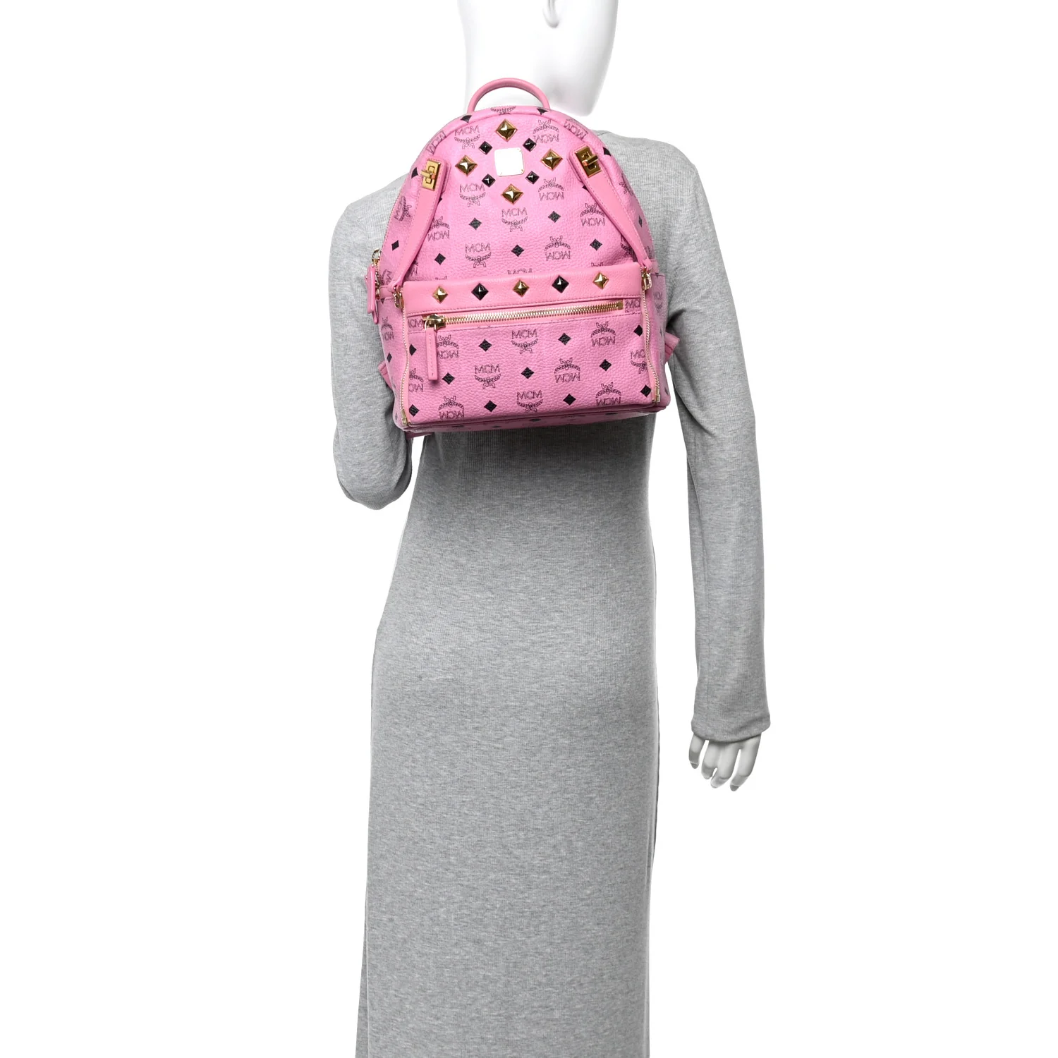 Visetos Studded Small Dual Stark Backpack Pink - Image 2
