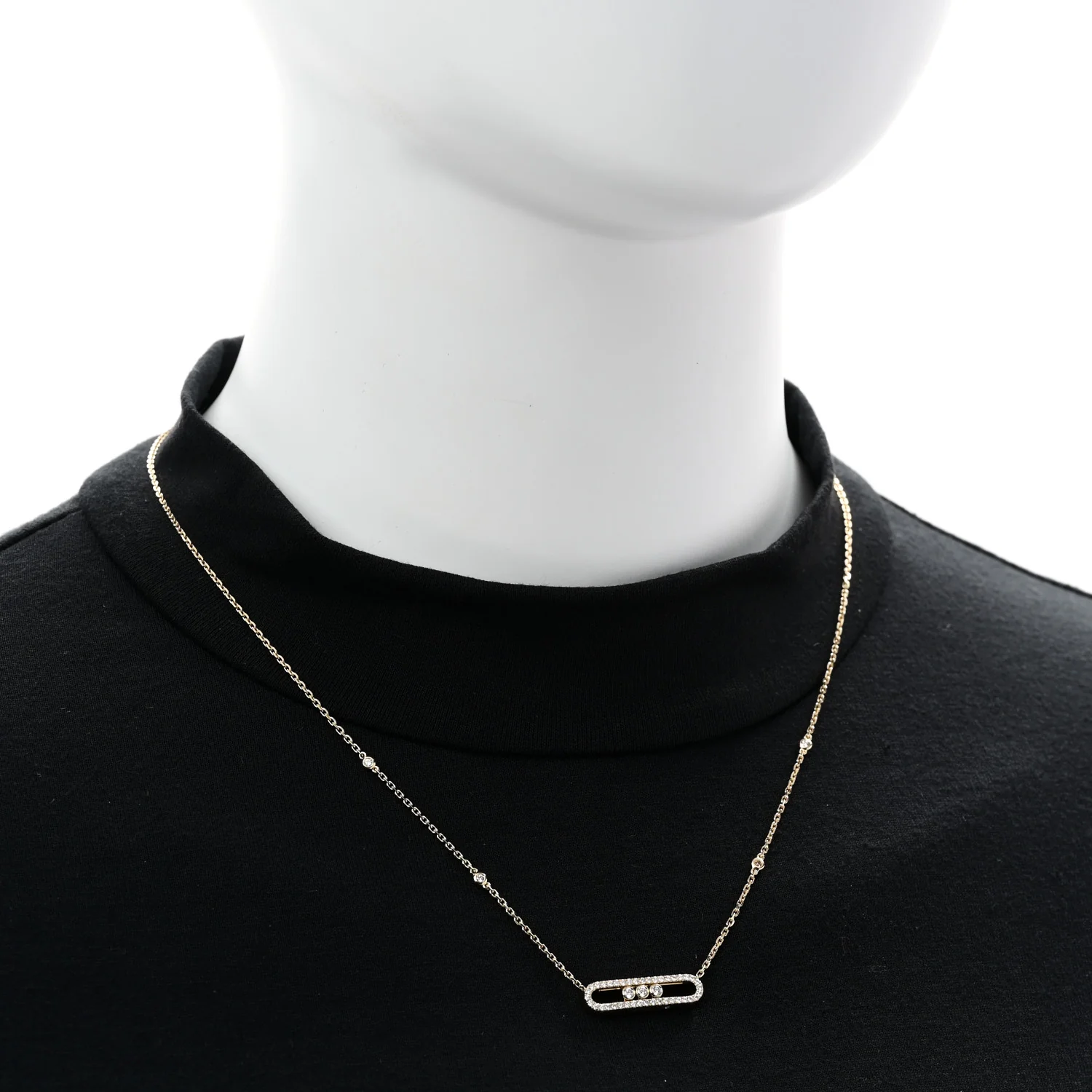 18K Yellow Gold Diamond Baby Move Classic Pave Necklace - Image 2