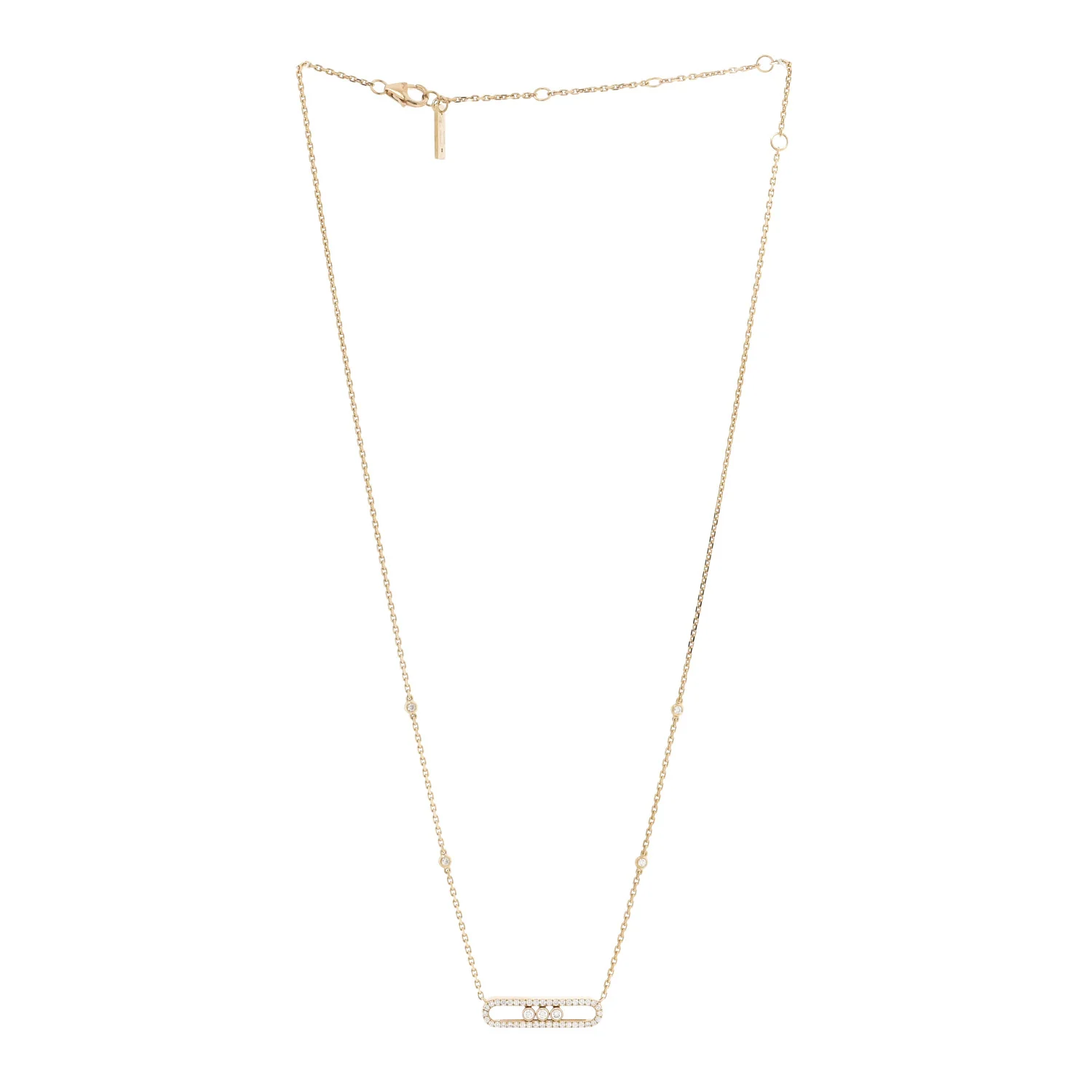 18K Yellow Gold Diamond Baby Move Classic Pave Necklace - Image 3