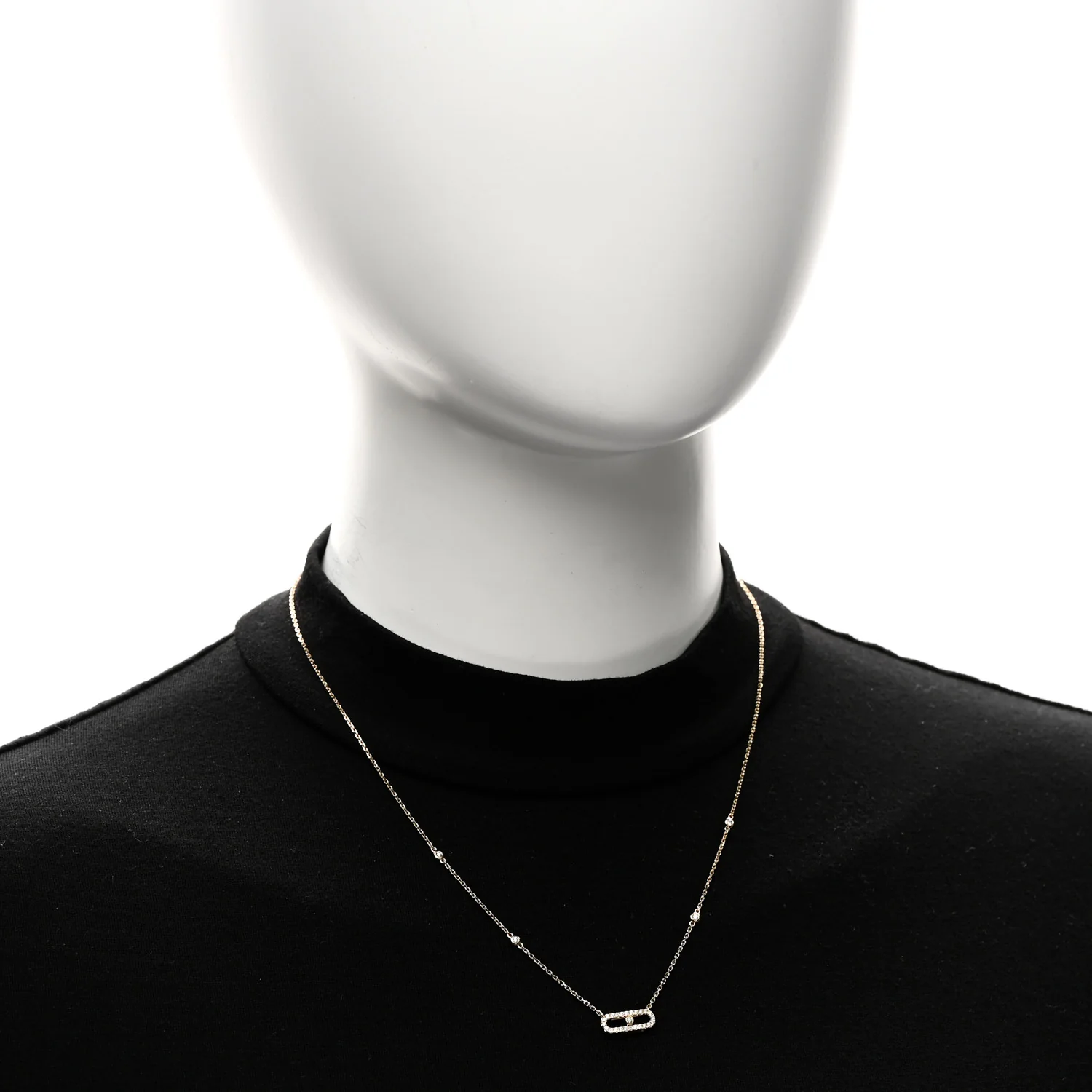 18K Yellow Gold Diamond Move Uno Pave Necklace - Image 2