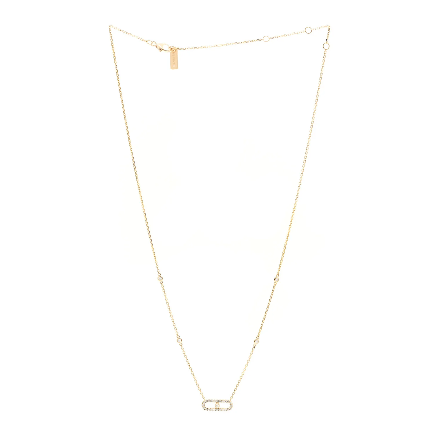 18K Yellow Gold Diamond Move Uno Pave Necklace - Image 3