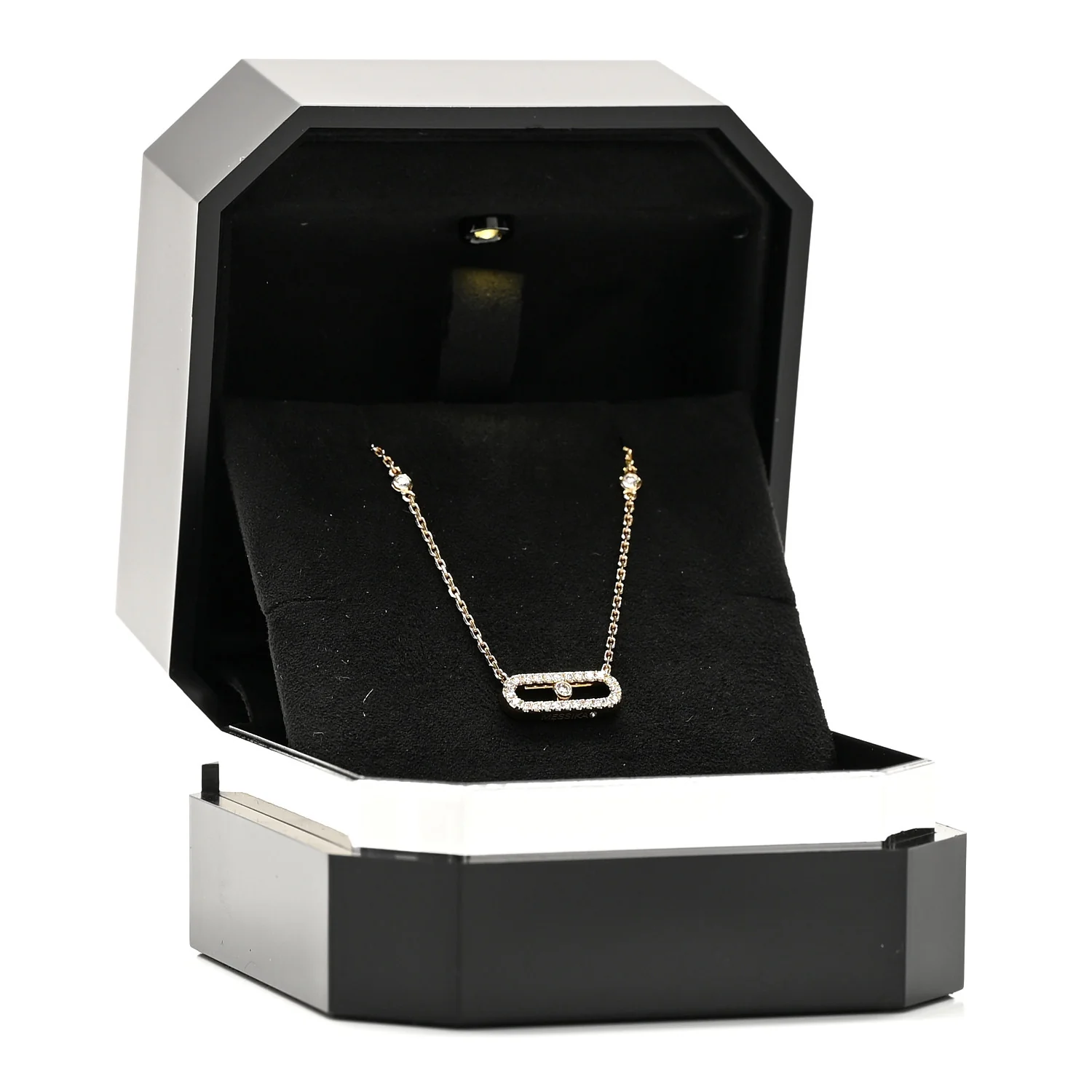 18K Yellow Gold Diamond Move Uno Pave Necklace - Image 5