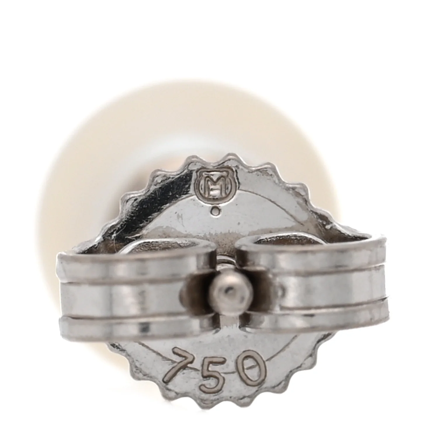 18K White Gold Akoya Cultured Pearl 6-6.5mm Stud Earrings - Image 4