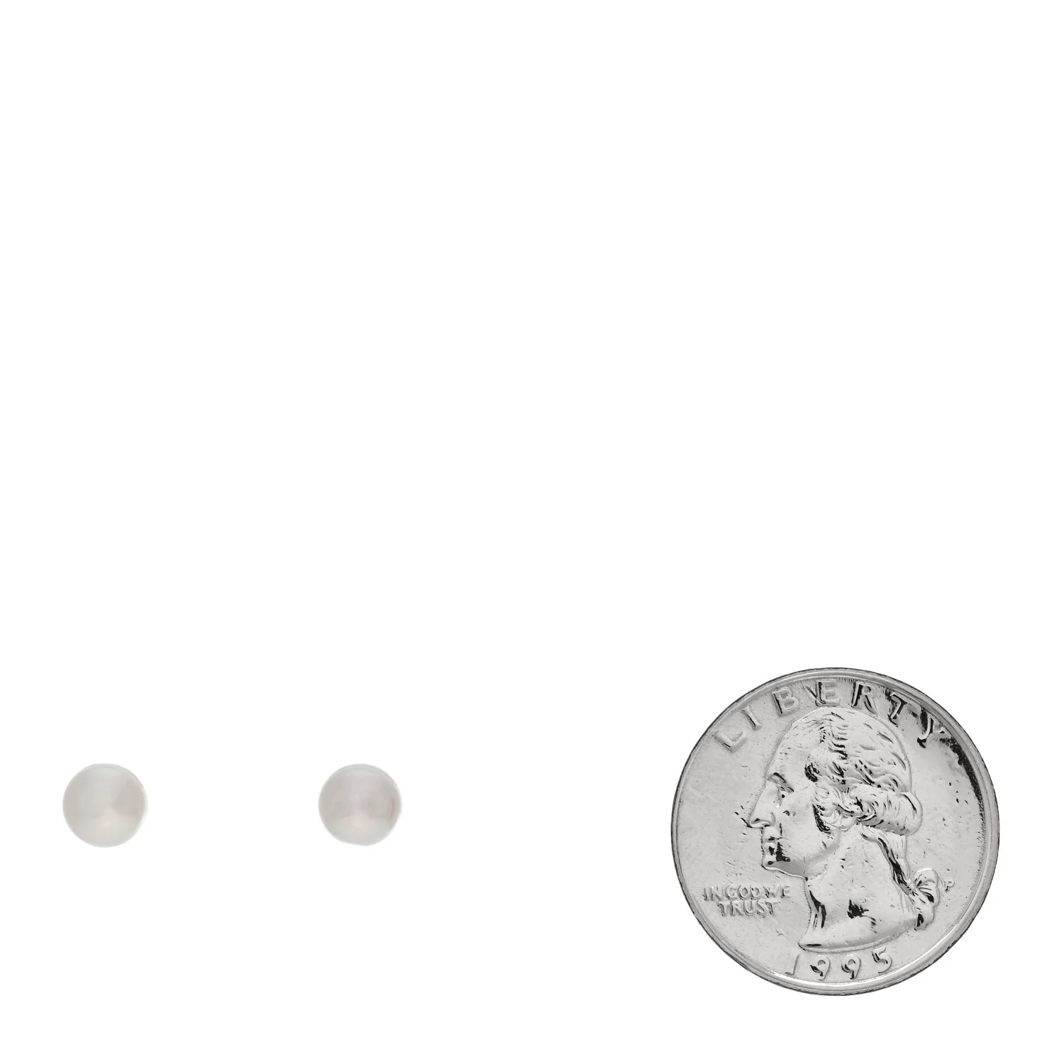 18K White Gold Akoya Cultured Pearl 6-6.5mm Stud Earrings - Image 2