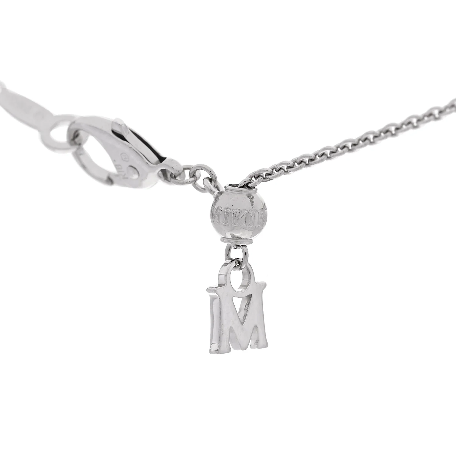 18K White Gold Akoya Cultured Pearl 7.5mm M Collection Pendant Necklace - Image 6
