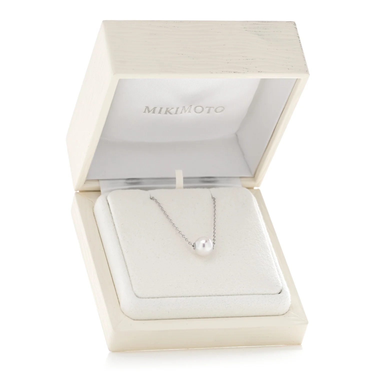 18K White Gold Akoya Cultured Pearl 8-8.5mm Single Pendant Necklace - Image 6