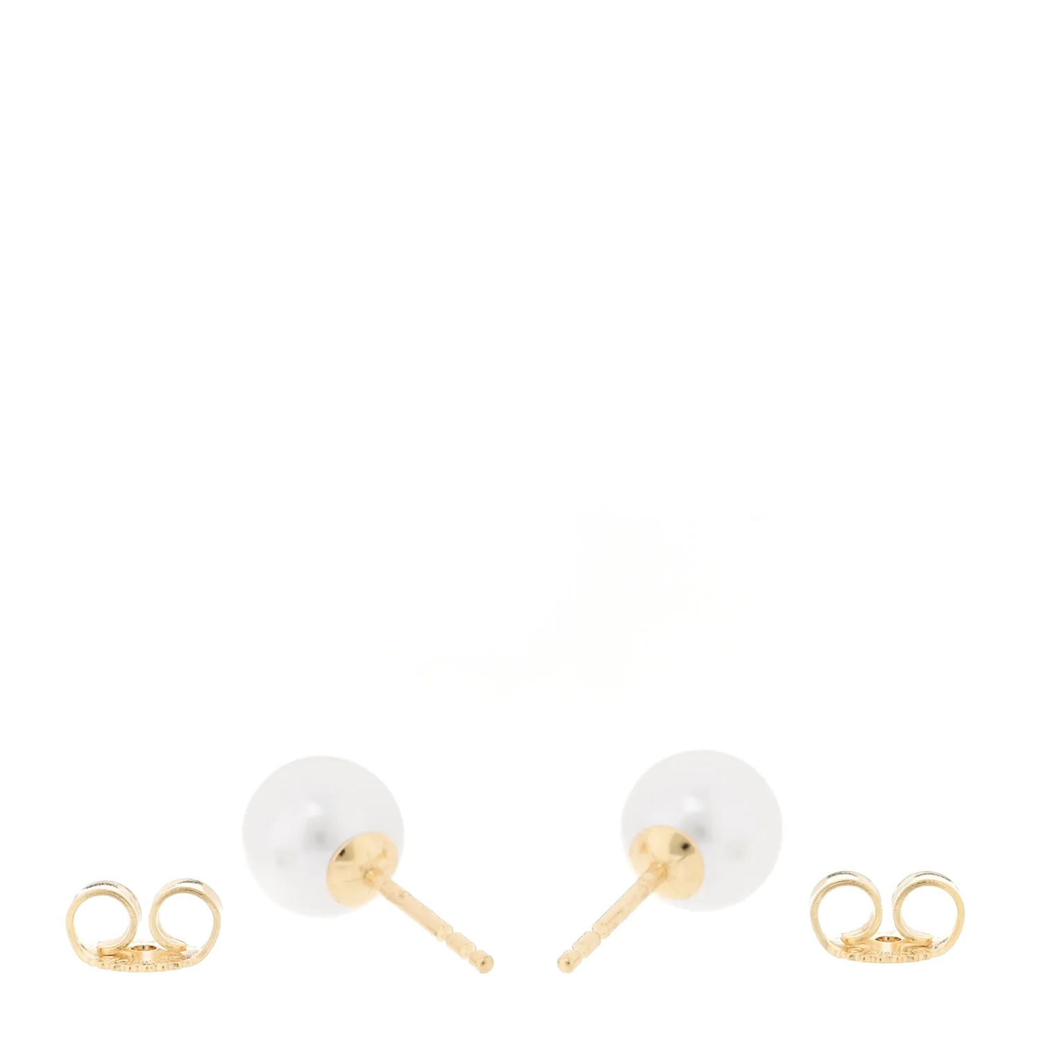 18K Yellow Gold Akoya Cultured Pearl 7mm Stud Earrings - Image 3