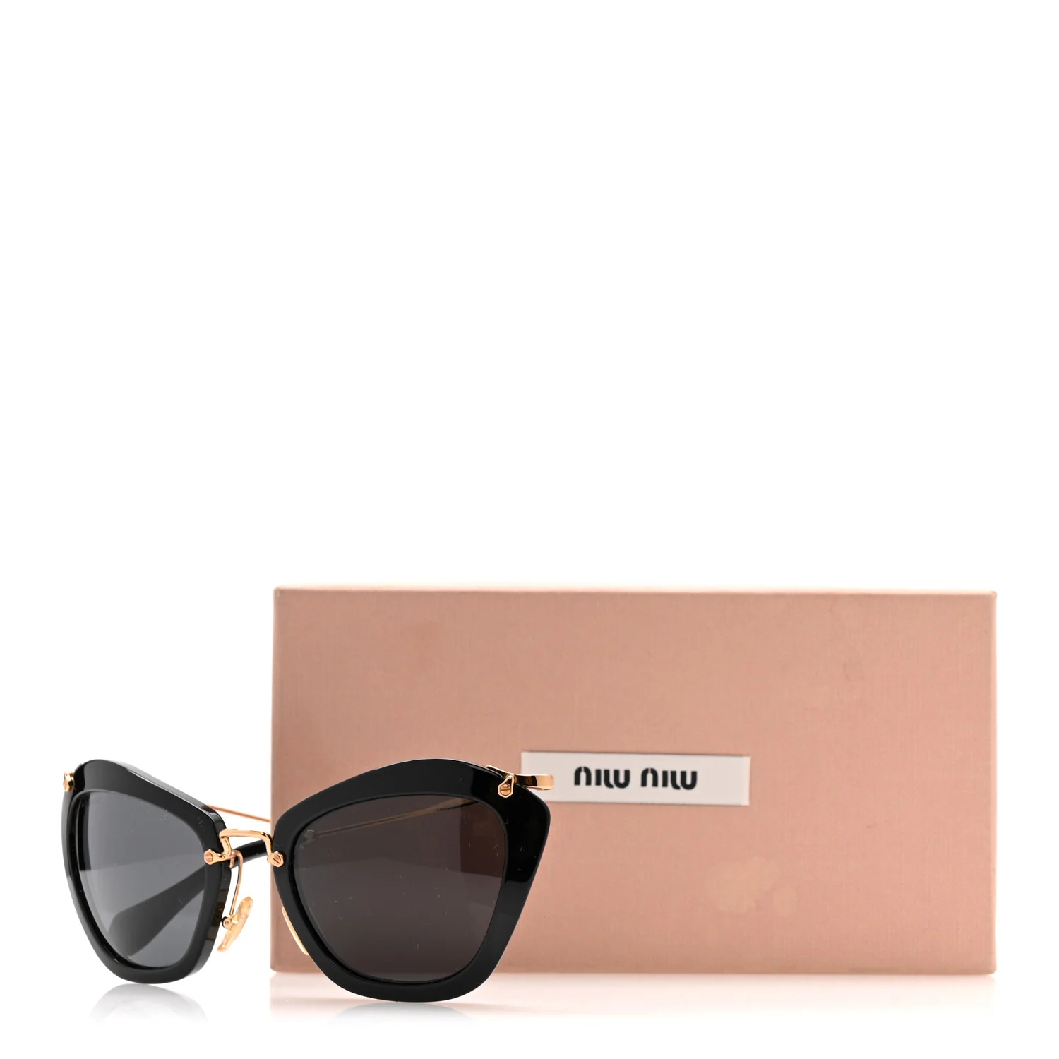 Acetate Metal Cat Eye Sunglasses SMU10N Black - Image 10