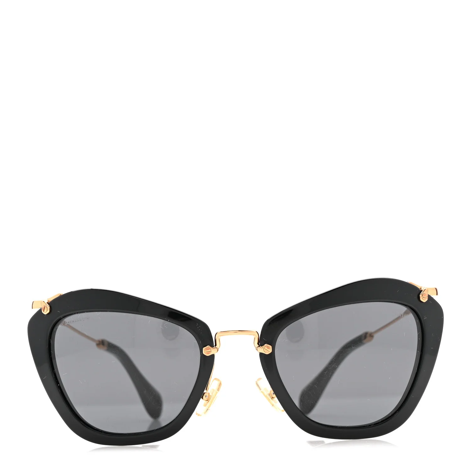 Acetate Metal Cat Eye Sunglasses SMU10N Black - Image 2