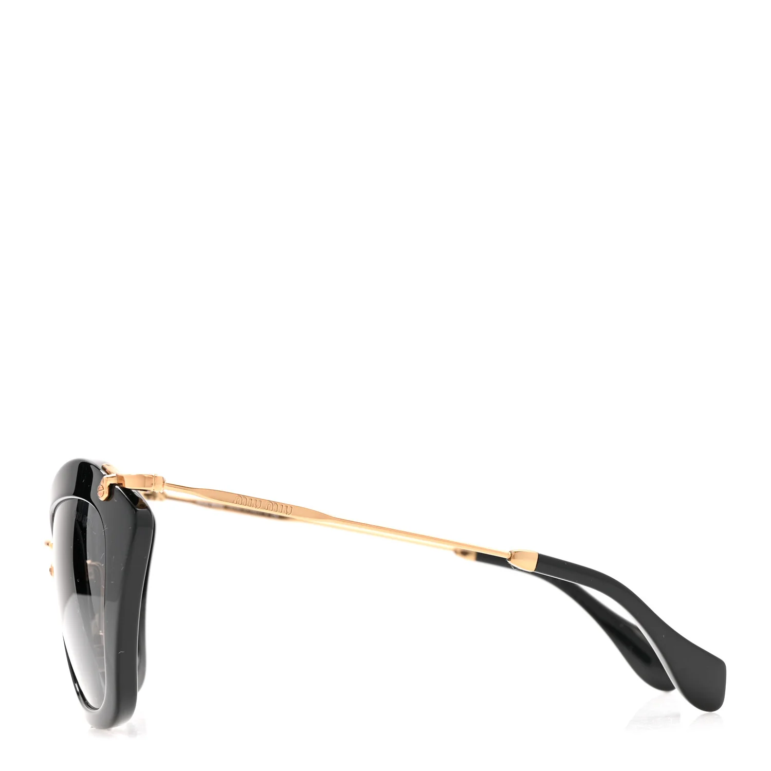 Acetate Metal Cat Eye Sunglasses SMU10N Black - Image 3