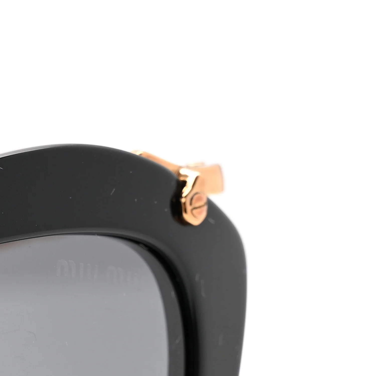 Acetate Metal Cat Eye Sunglasses SMU10N Black - Image 7