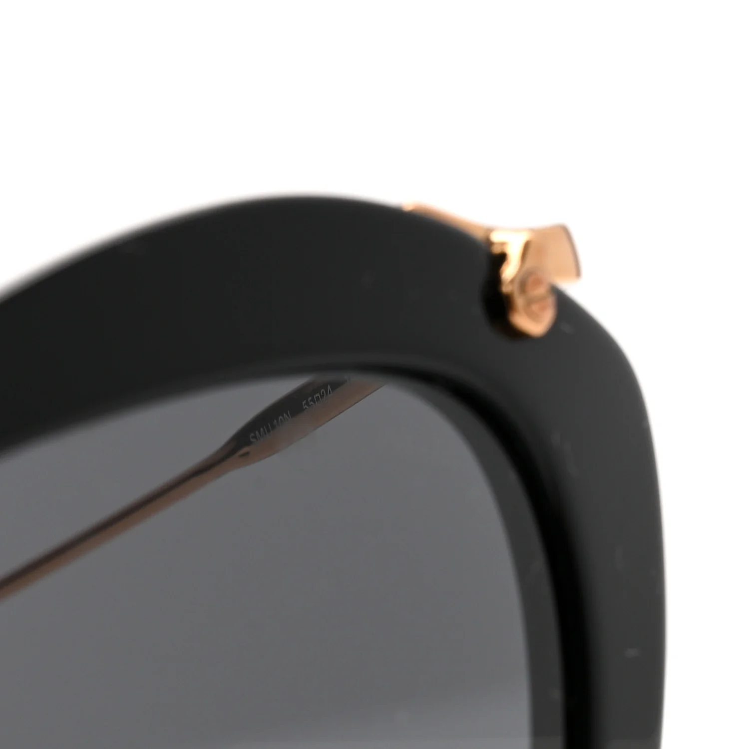 Acetate Metal Cat Eye Sunglasses SMU10N Black - Image 8
