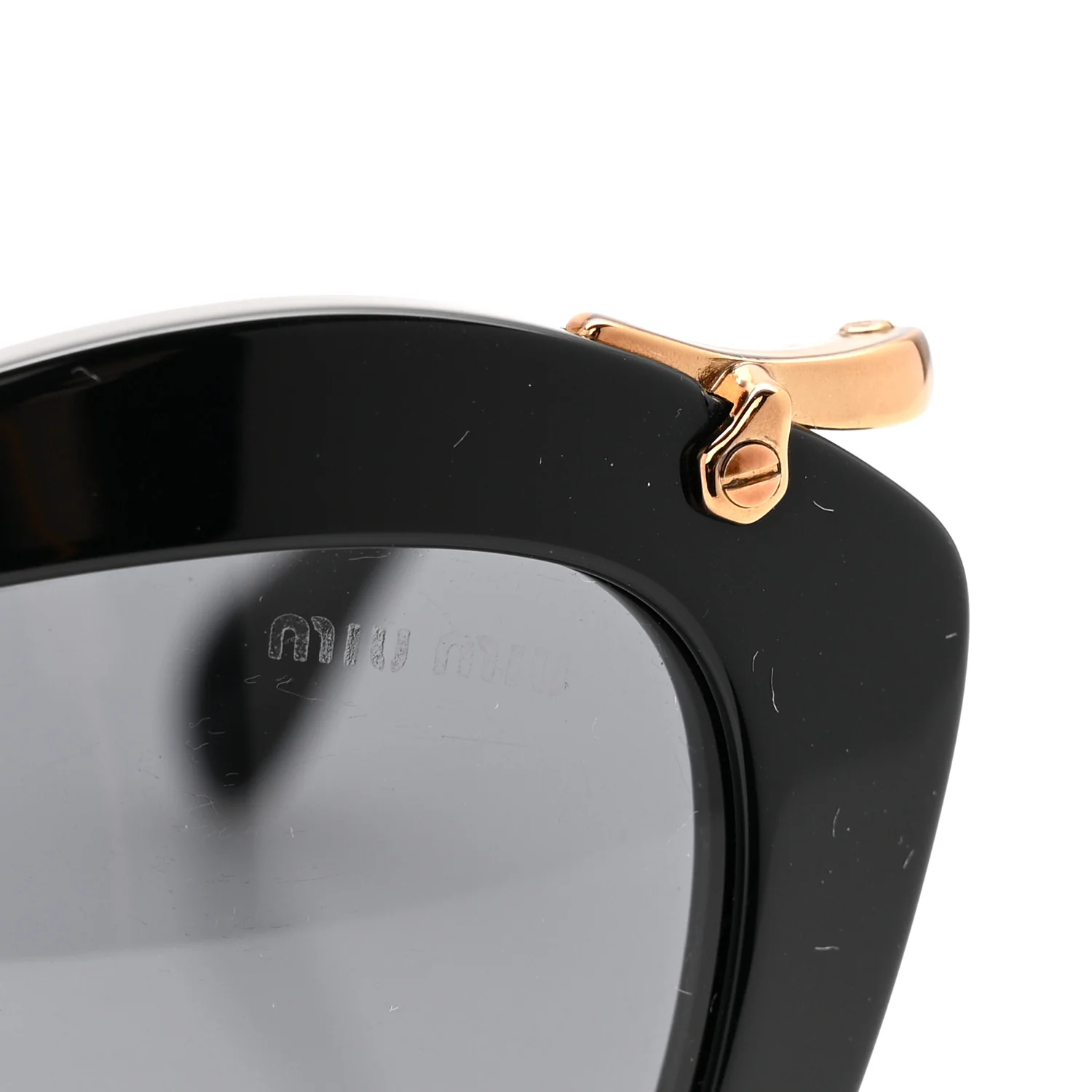 Acetate Metal Cat Eye Sunglasses SMU10N Black - Image 9
