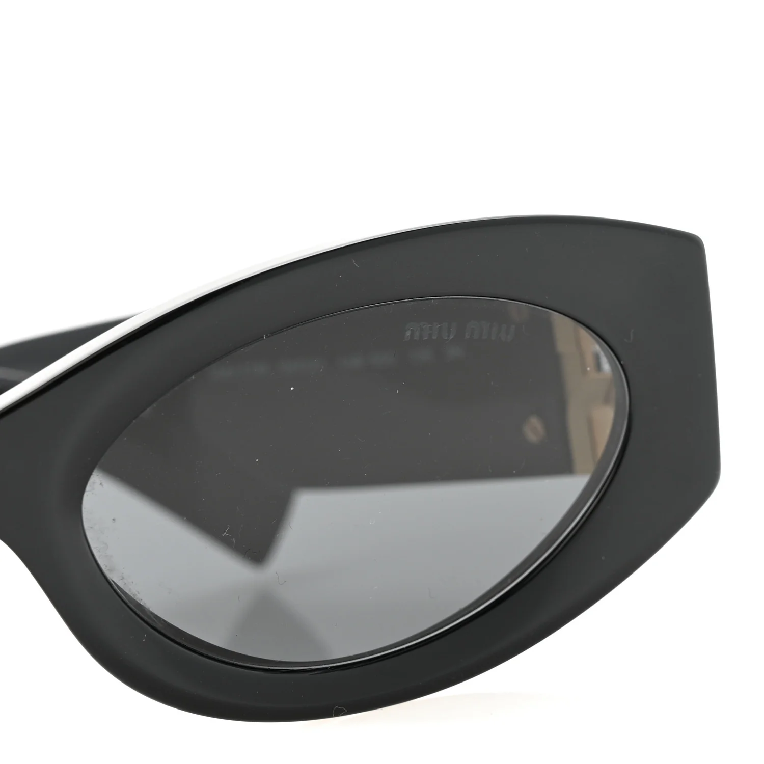 Acetate Oval Glimpse Sunglasses SMU11W Black - Image 7