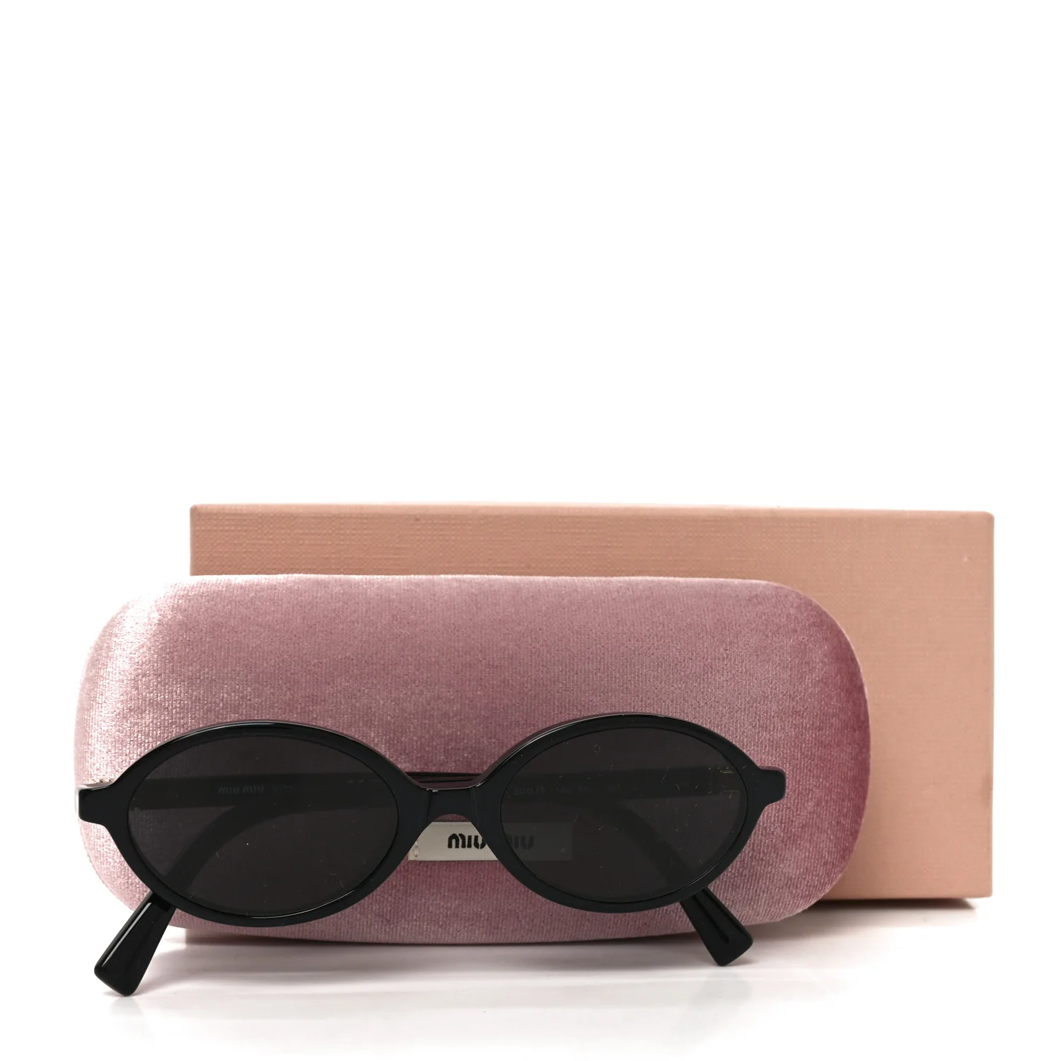 Acetate Oval Regard Sunglasses SMU04Z Black - Image 7