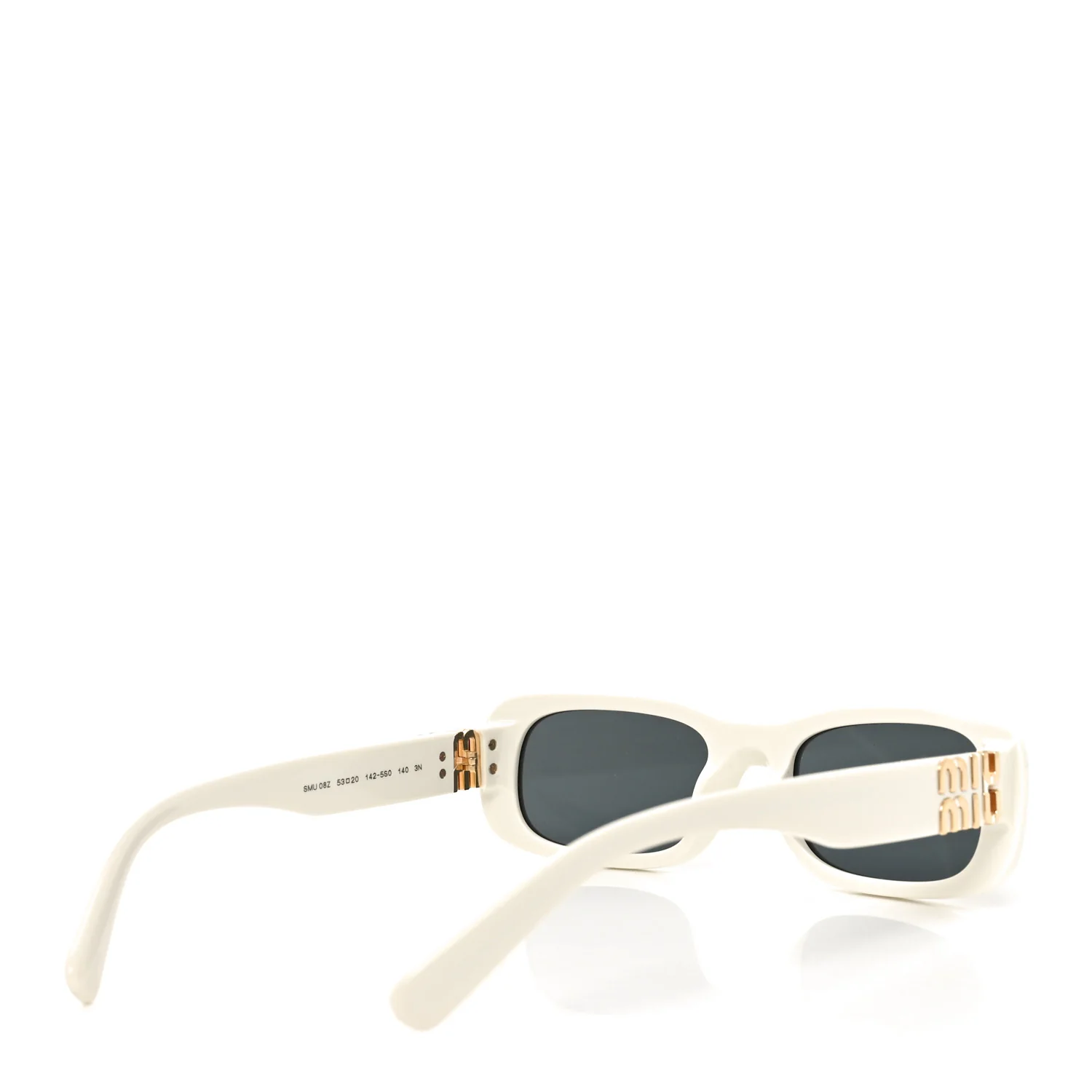Acetate Rectangle Sunglasses SMU 08Z White - Image 4
