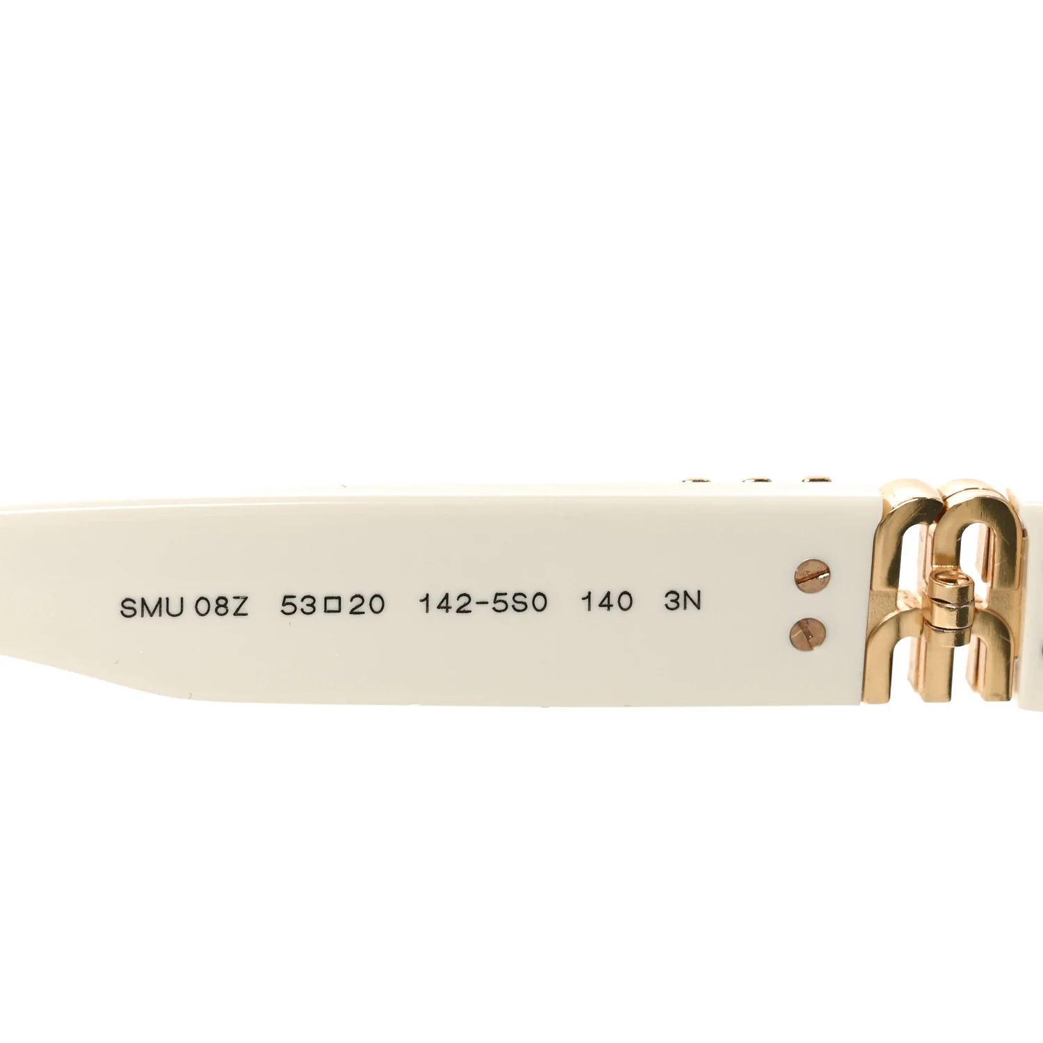 Acetate Rectangle Sunglasses SMU 08Z White - Image 6