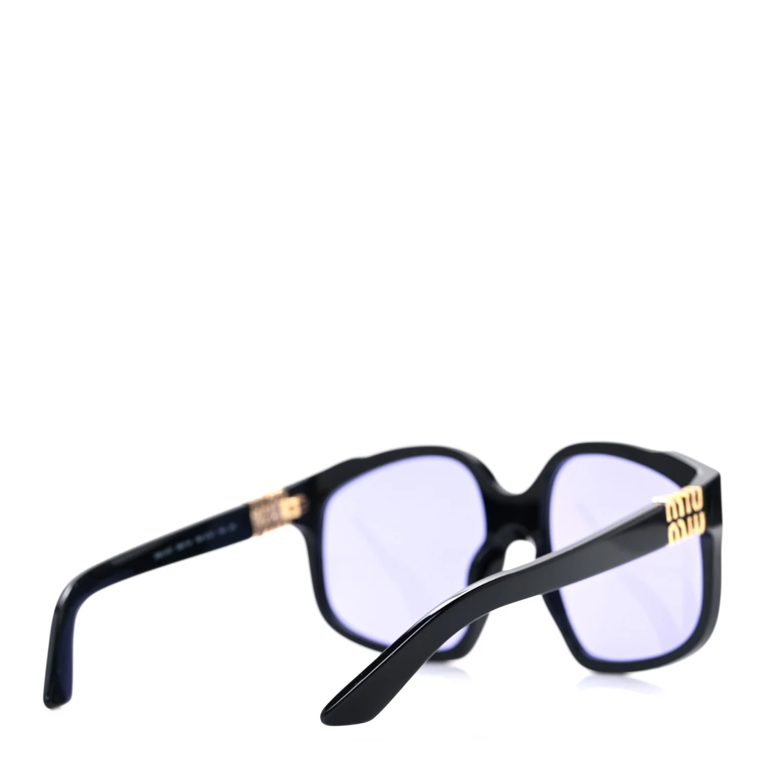 Acetate Square Sunglasses SMU A07 Black Violet - Image 4