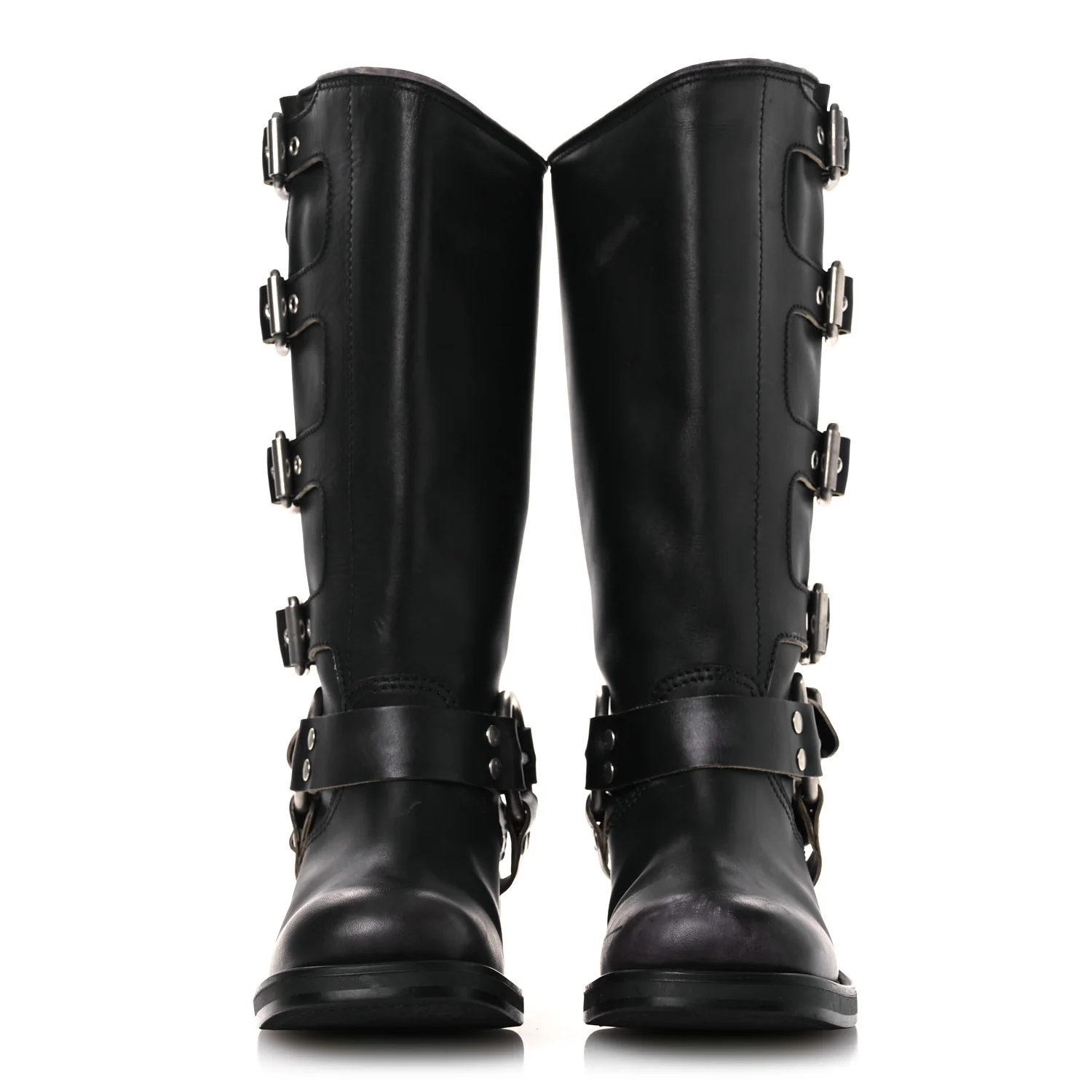 Calfskin Harness Boots 40 Black - Image 3