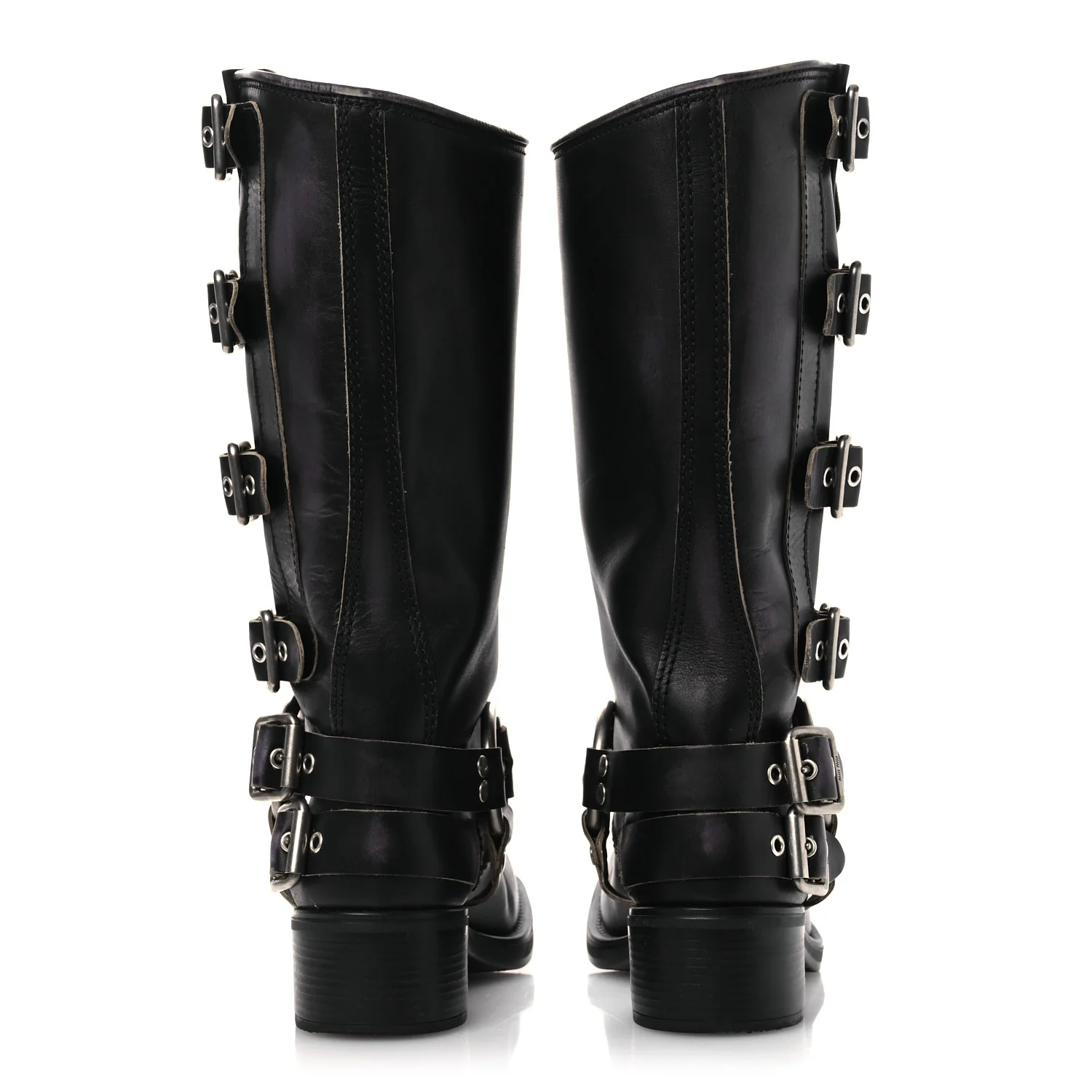 Calfskin Harness Boots 40 Black - Image 6