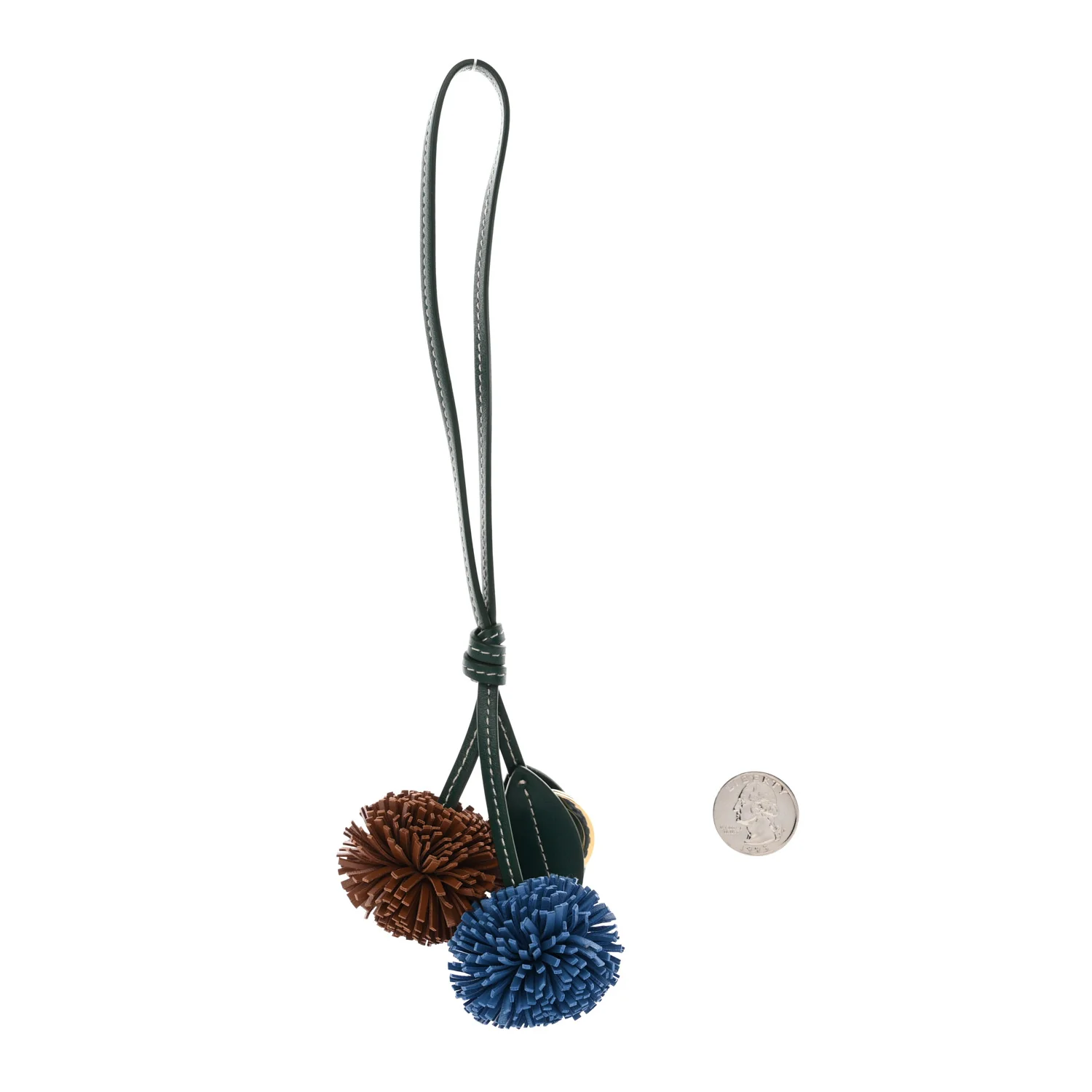 Calfskin Trick Bag Charm Billiard Green Wave Blue Cognac - Image 2