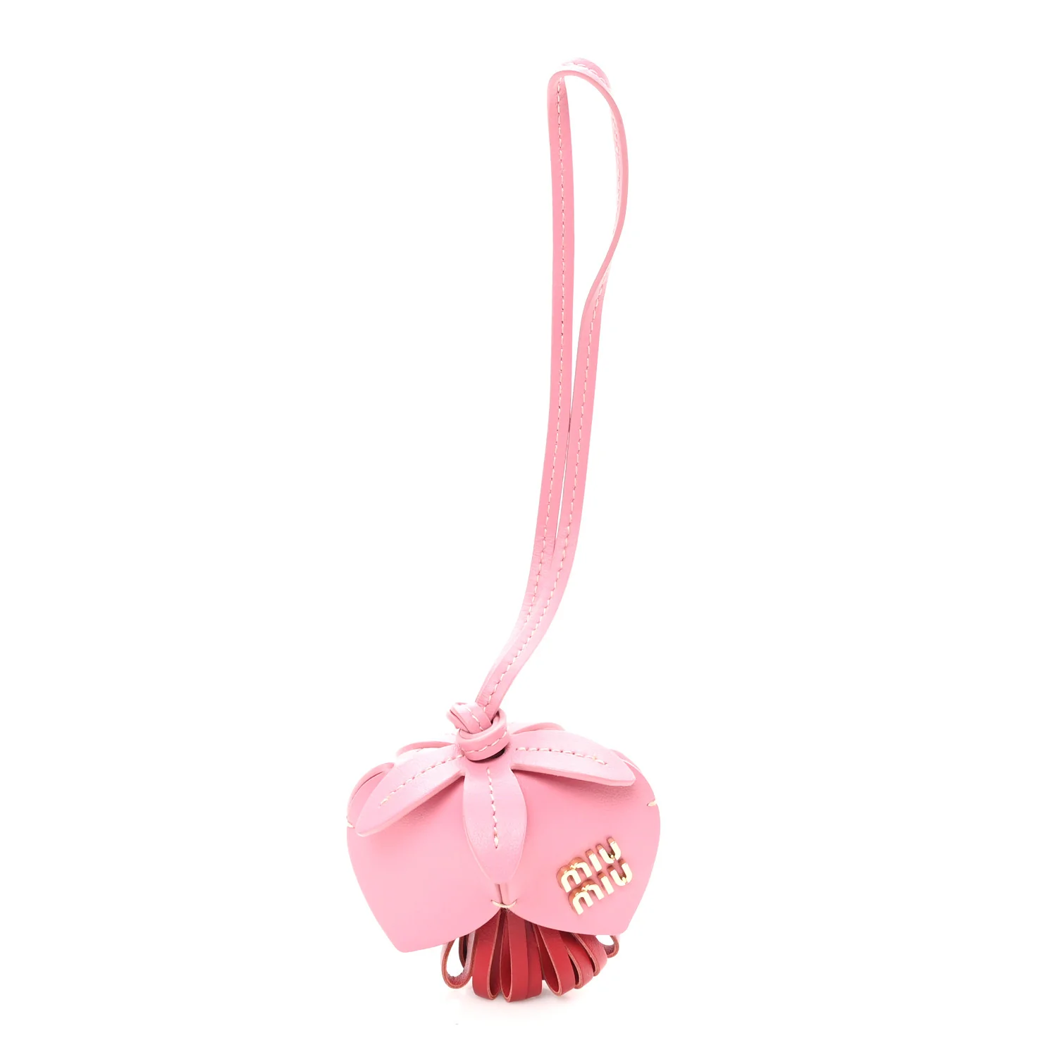 Calfskin Trick Bag Charm Pink Red