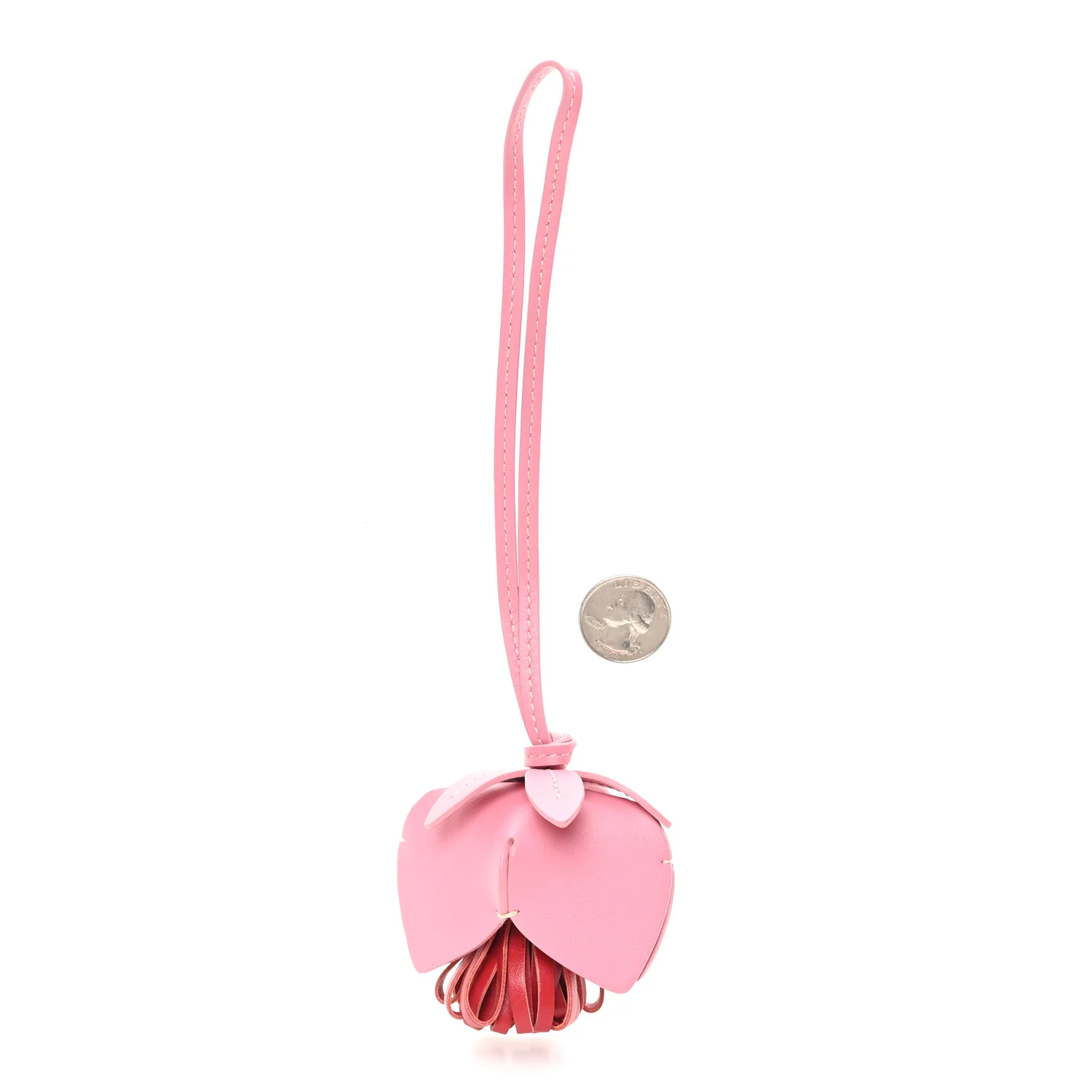 Calfskin Trick Bag Charm Pink Red - Image 2