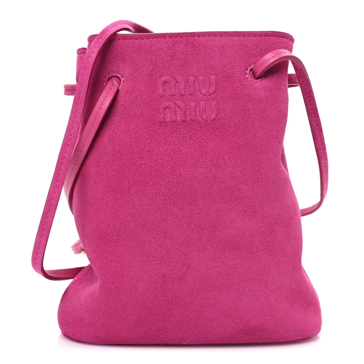 Camoscio Mini Drawstring Bag Fuxia