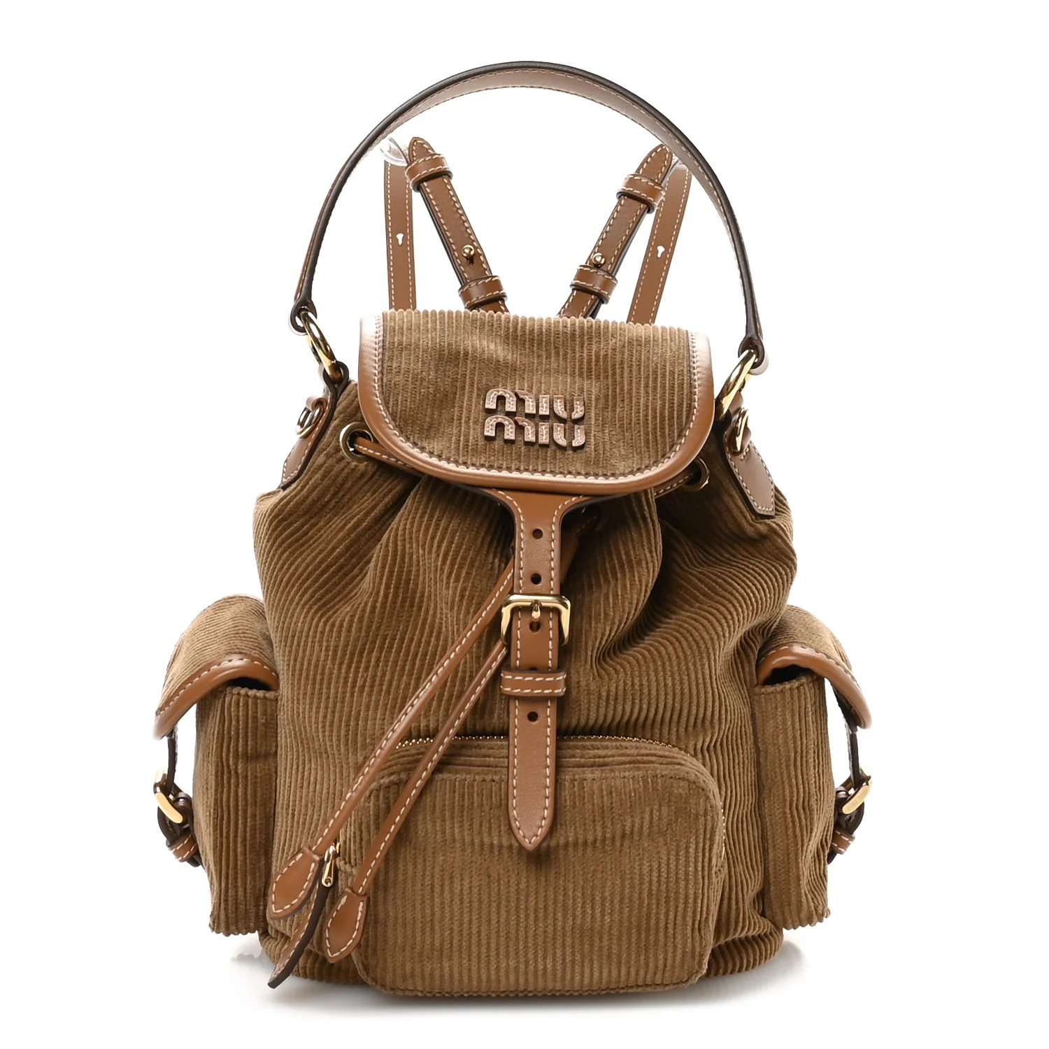 Corduroy Soft Mini Backpack Cannella
