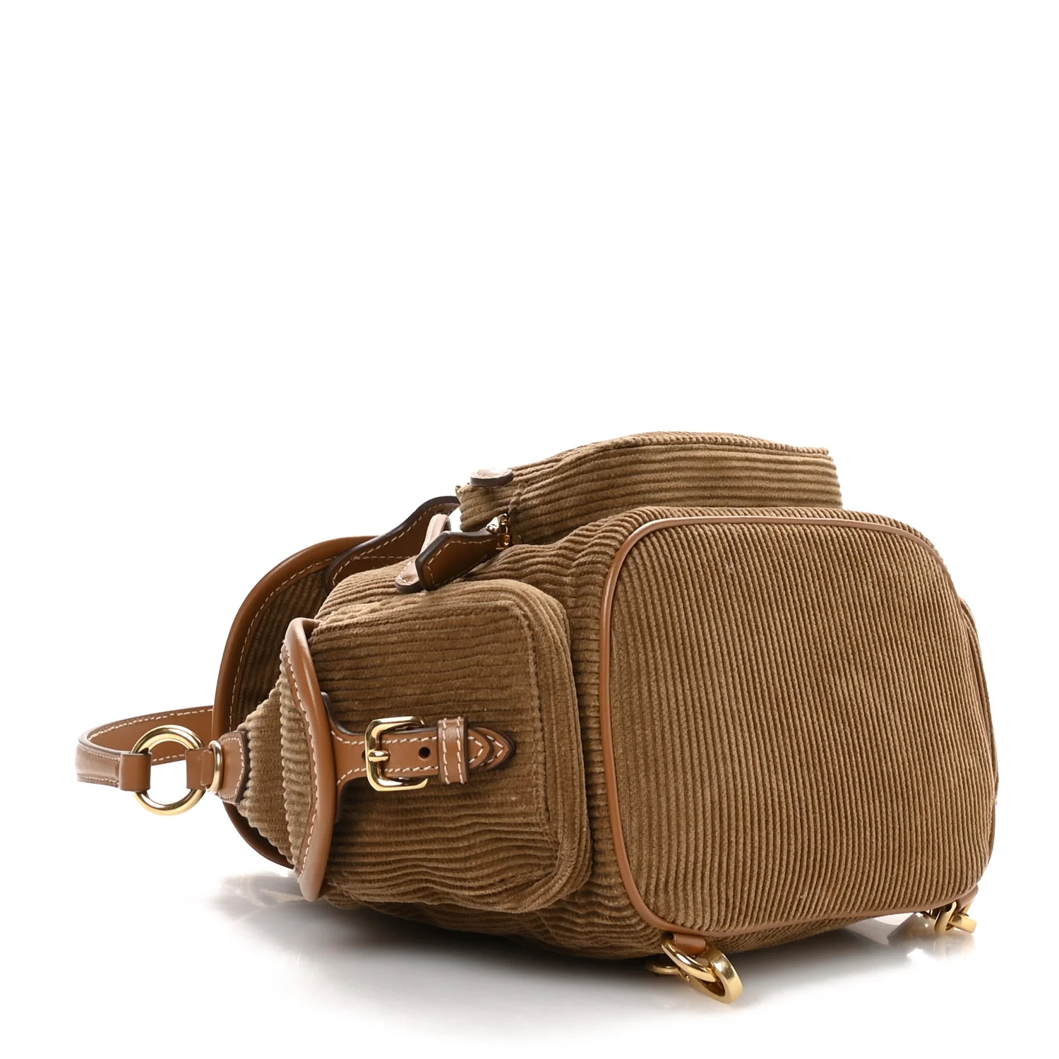 Corduroy Soft Mini Backpack Cannella - Image 4