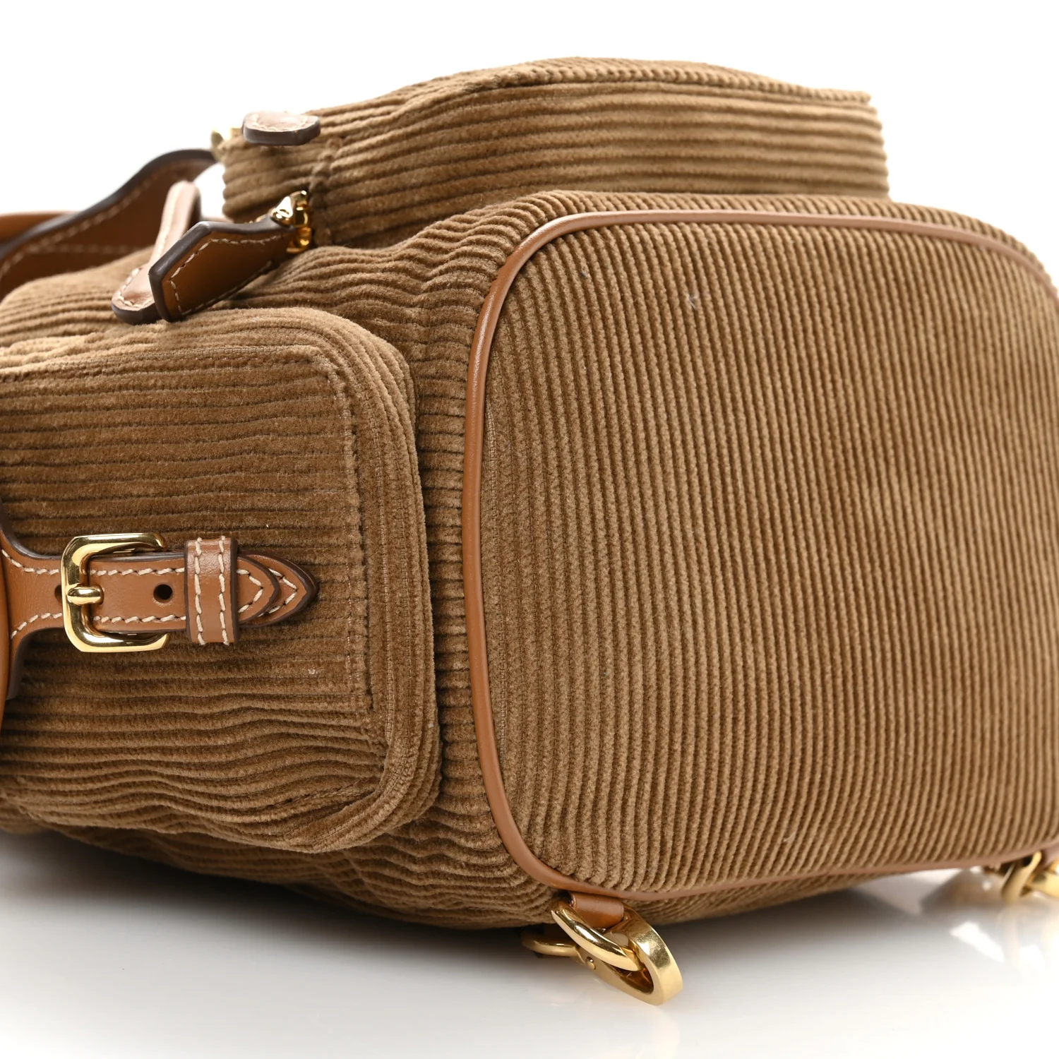 Corduroy Soft Mini Backpack Cannella - Image 8