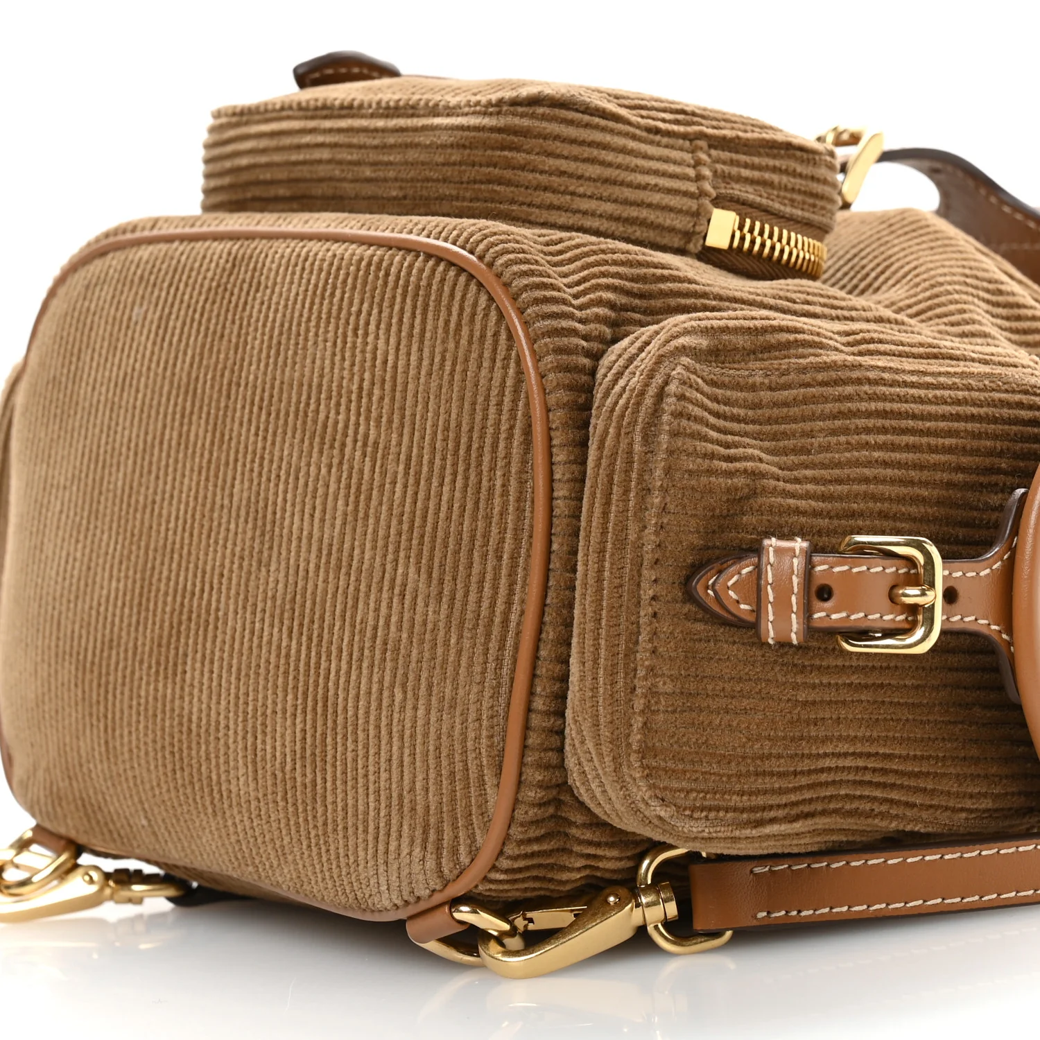 Corduroy Soft Mini Backpack Cannella - Image 9