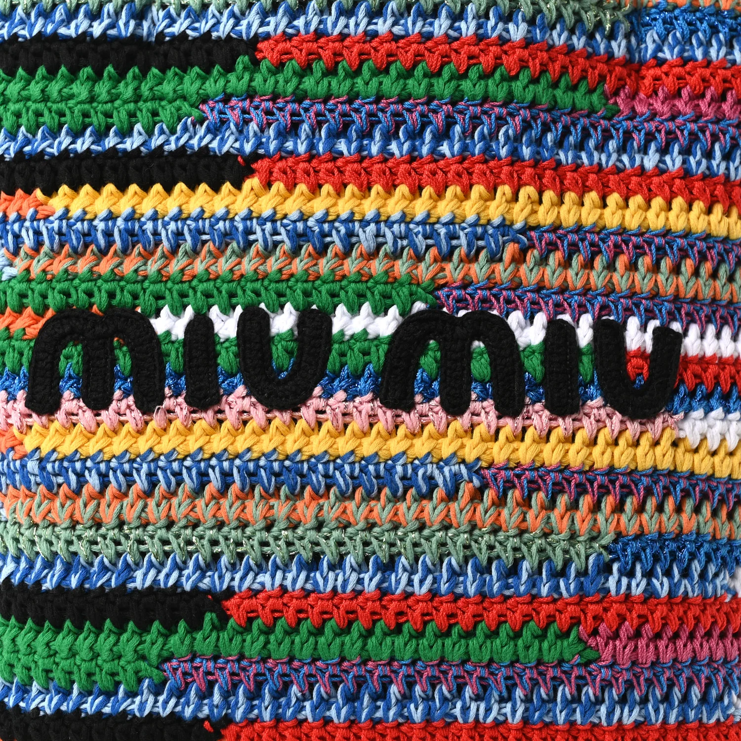 Cotton Crochet Stripe Vertical Tote Bag Multicolor - Image 7